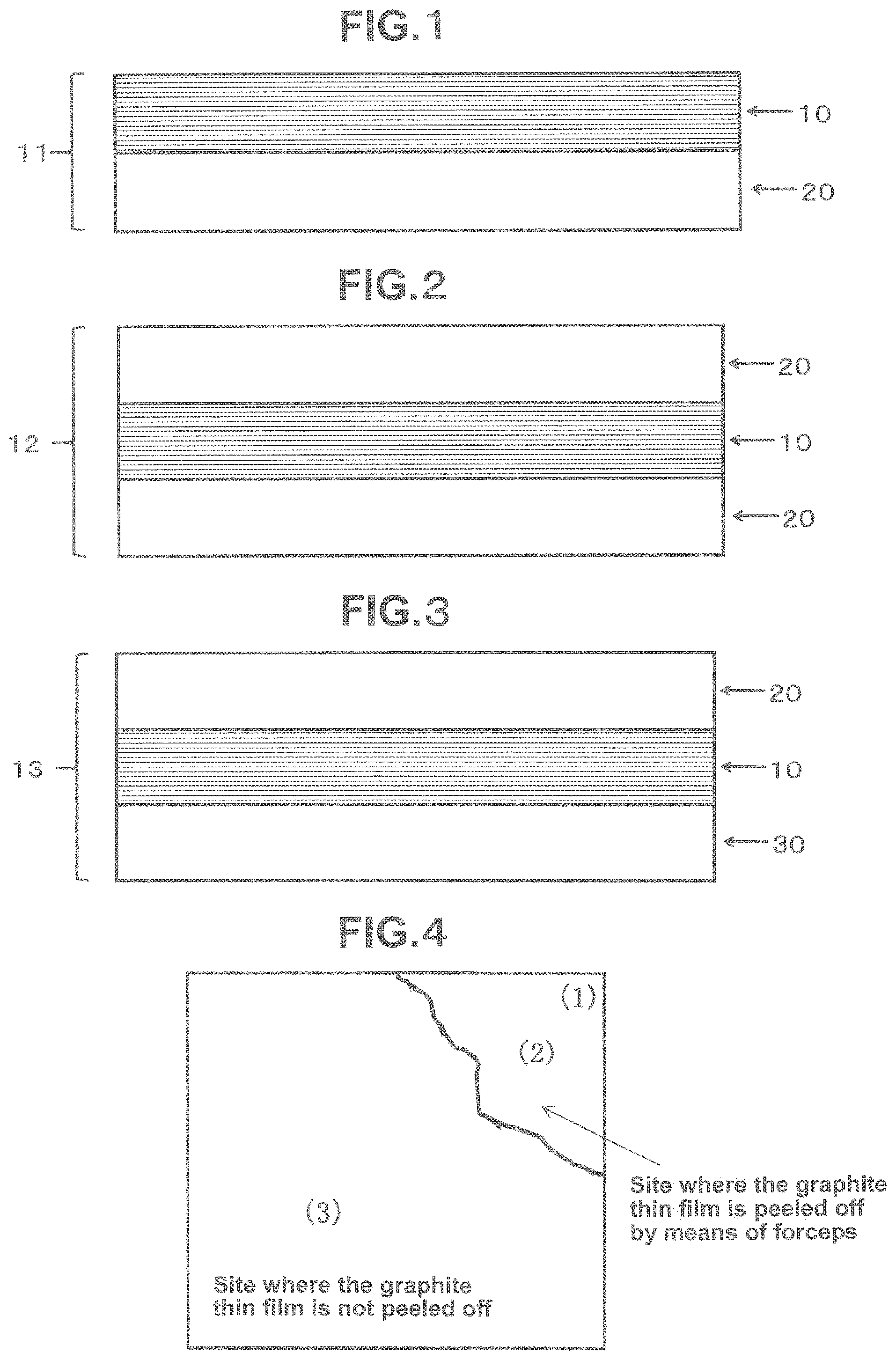 Patent US12315778 — Graphite thin film/silicon substrate laminated assembly, process for producing the same, and substrate for enhanced heat discharge type electronic devices — Figure 1