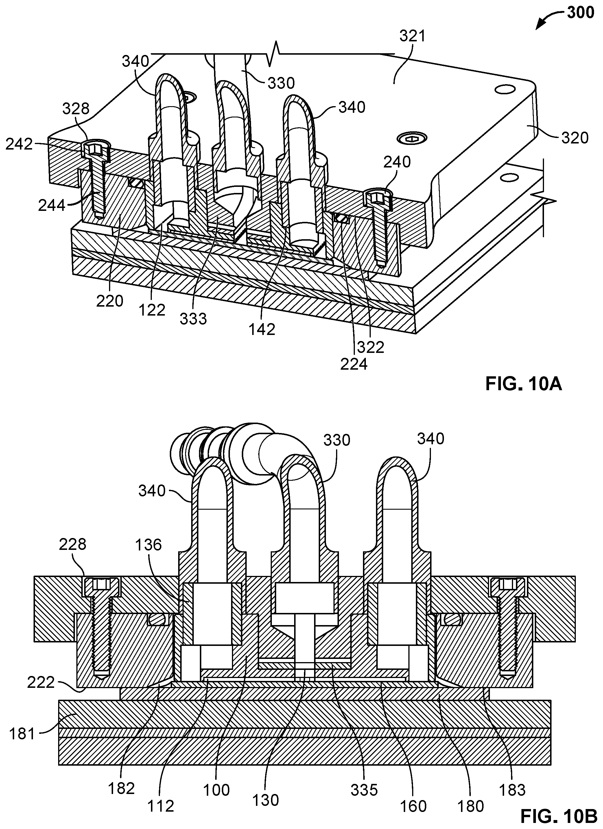 Patent US12315782 Figure 7 – Spring loaded compliant coolant distribution manifold for direct liquid cooled modules