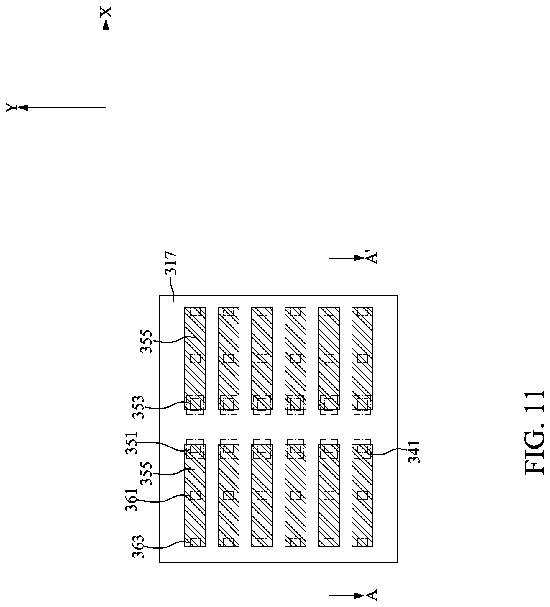 Patent US12315793 Figure 11 – Semiconductor device with redistribution plugs