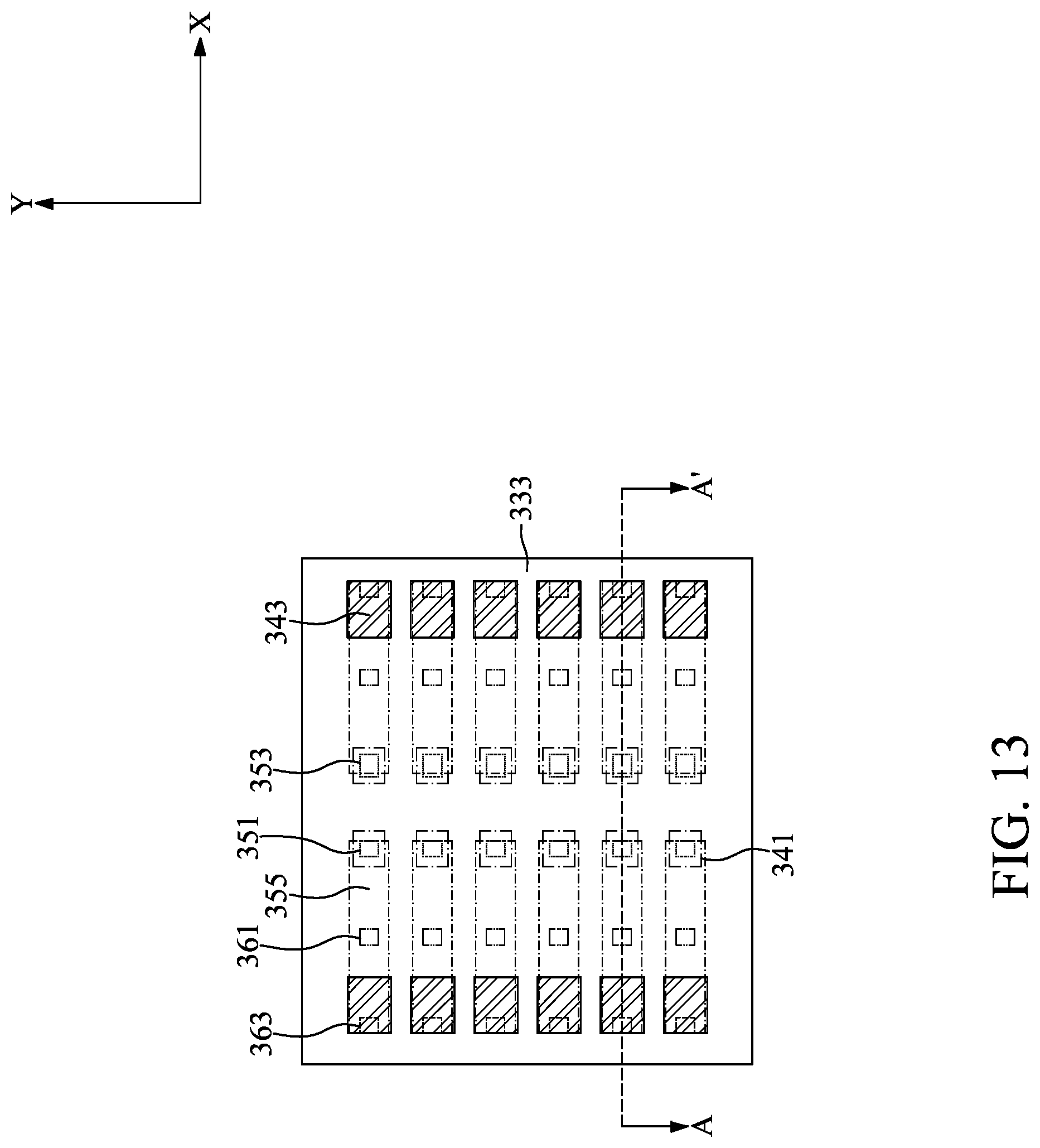 Patent US12315793 Figure 13 – Semiconductor device with redistribution plugs