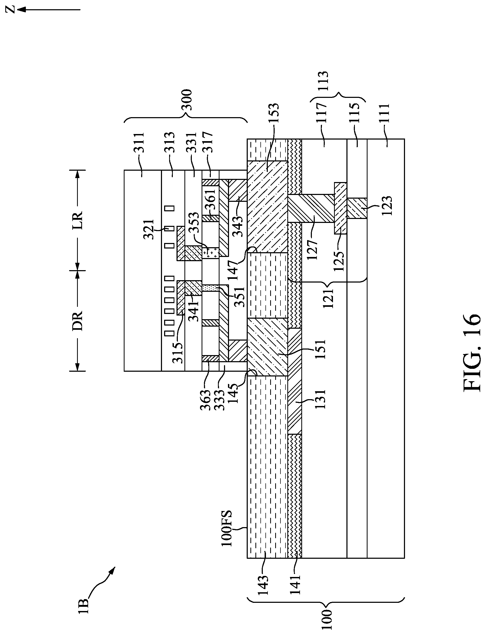 Patent US12315793 Figure 16 – Semiconductor device with redistribution plugs