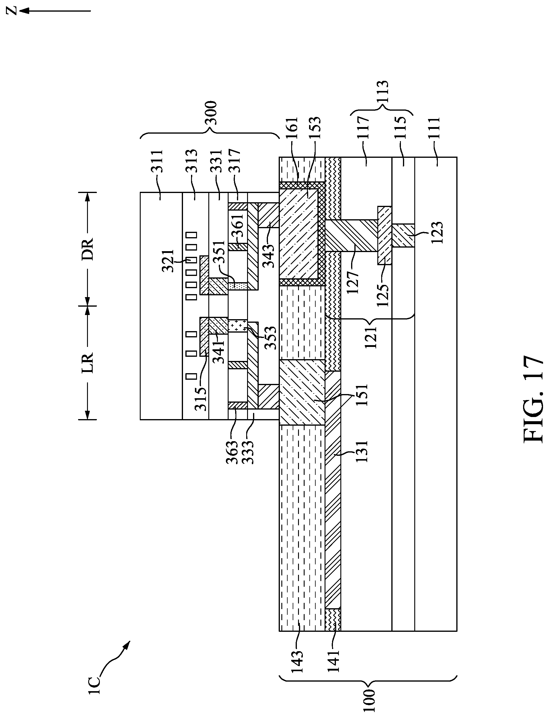 Patent US12315793 Figure 17 – Semiconductor device with redistribution plugs