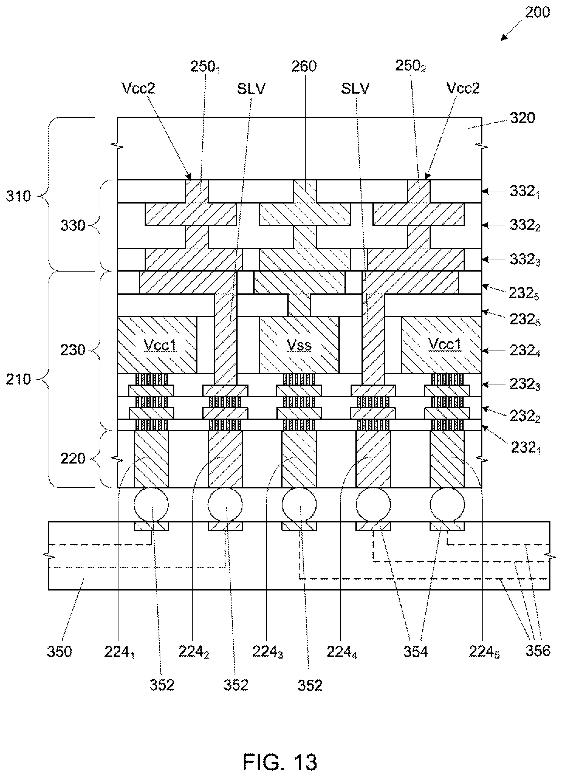 Patent US12315794 Figure 7 – Skip level vias in metallization layers for integrated circuit devices
