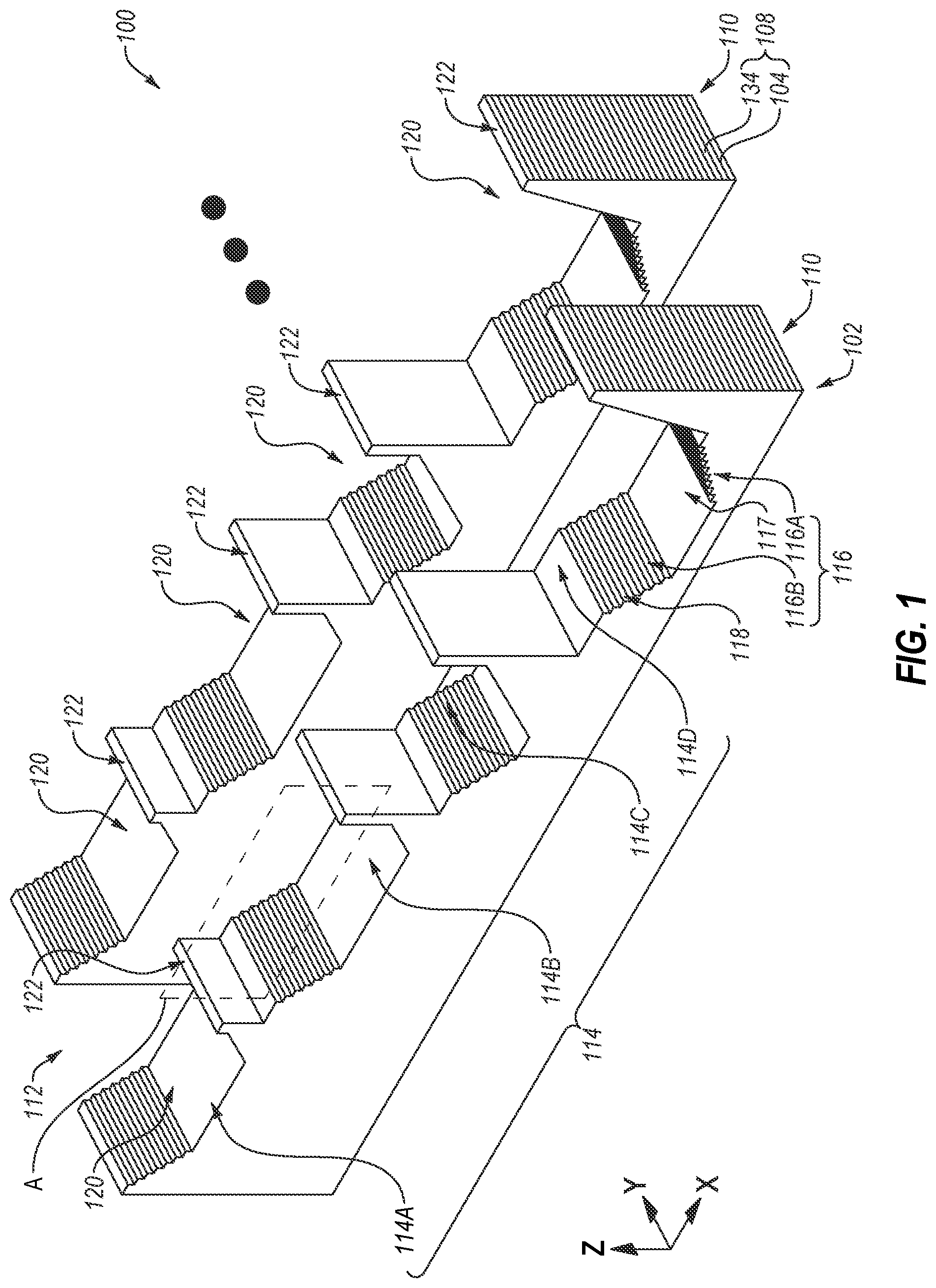 Patent US12315801 — Microelectronic devices, and related electronic systems and methods — Figure 1