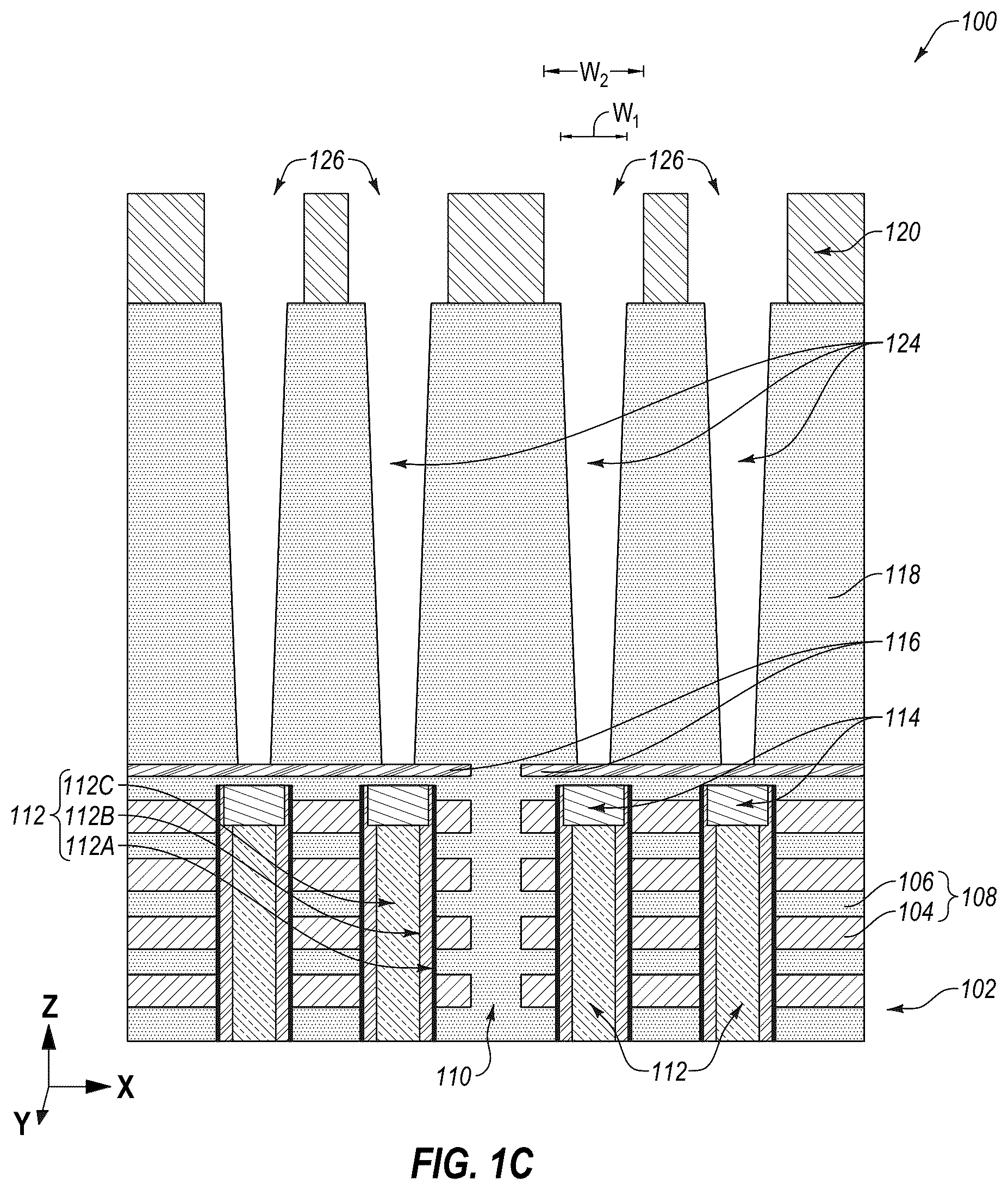 Patent US12315803 Figure 3 – Microelectronic devices, memory devices, and electronic systems