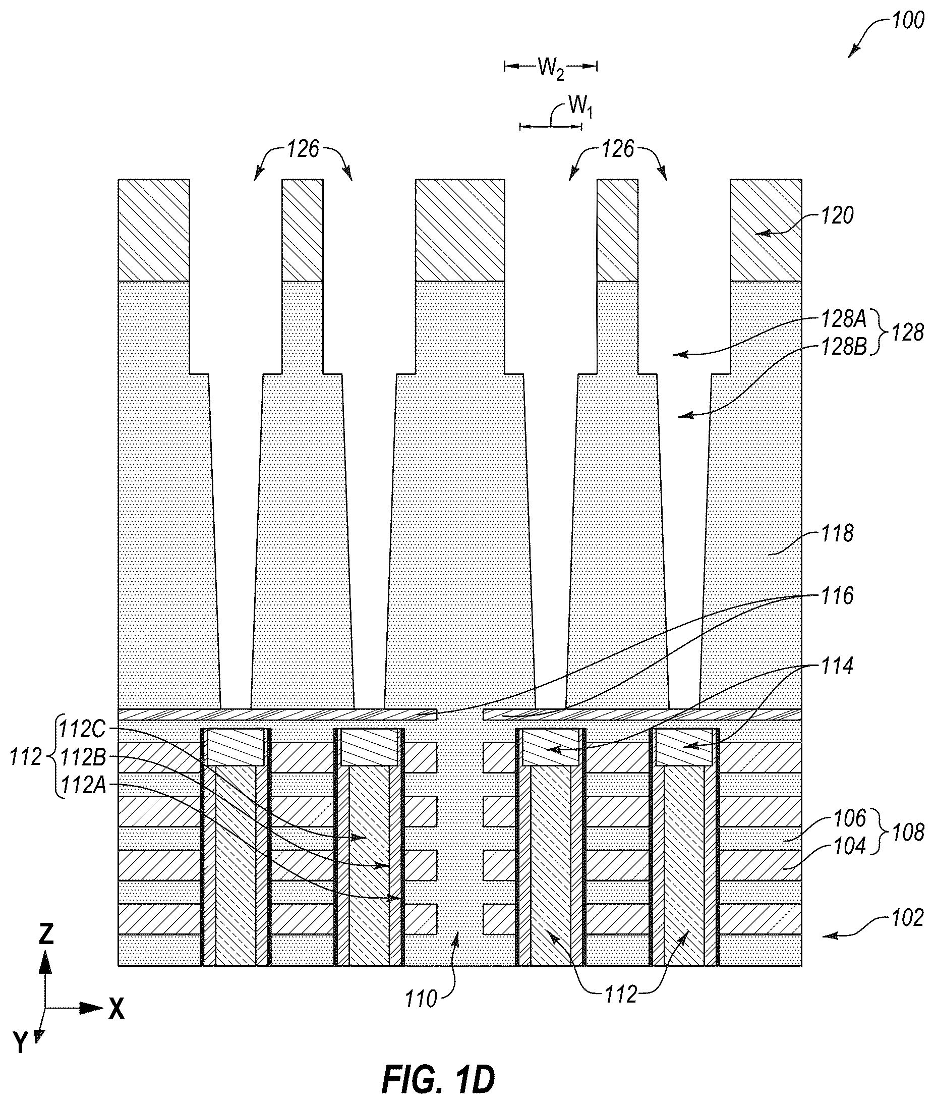 Patent US12315803 Figure 4 – Microelectronic devices, memory devices, and electronic systems