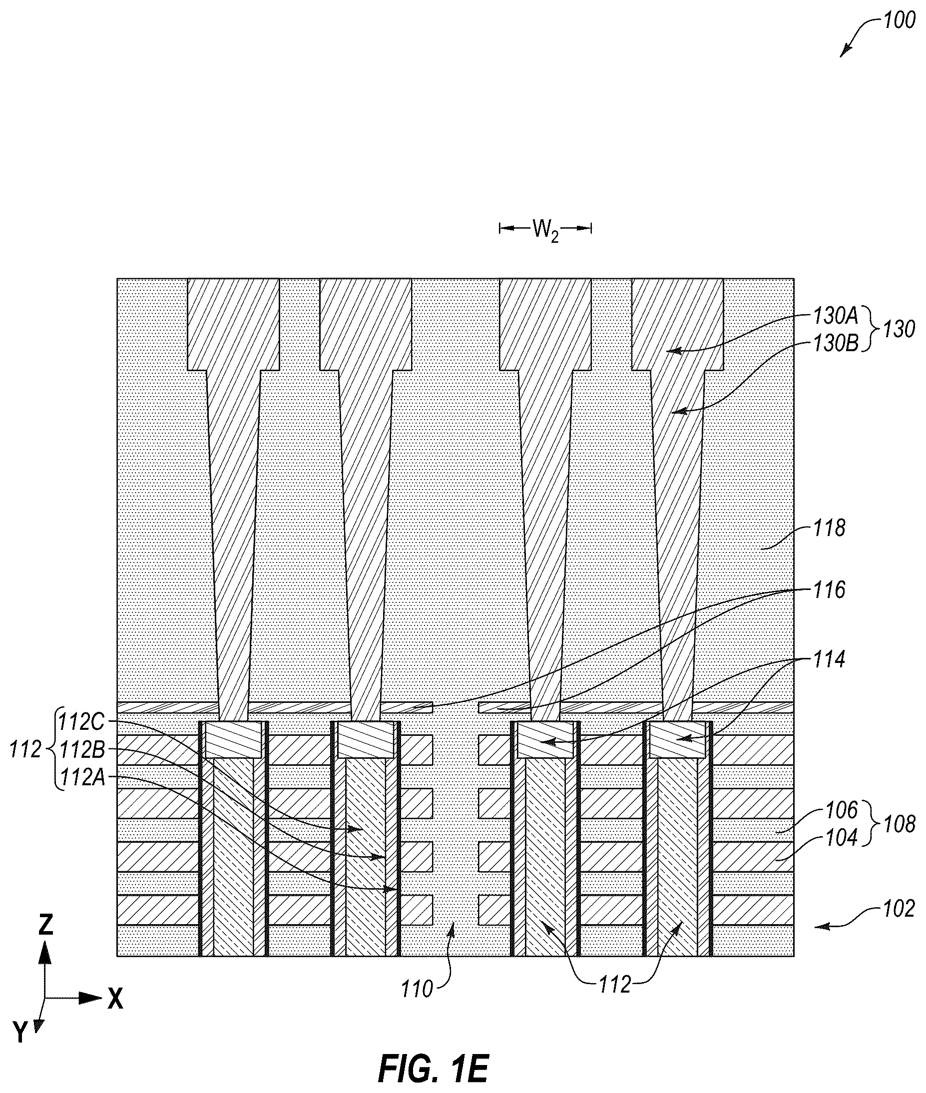 Patent US12315803 Figure 5 – Microelectronic devices, memory devices, and electronic systems