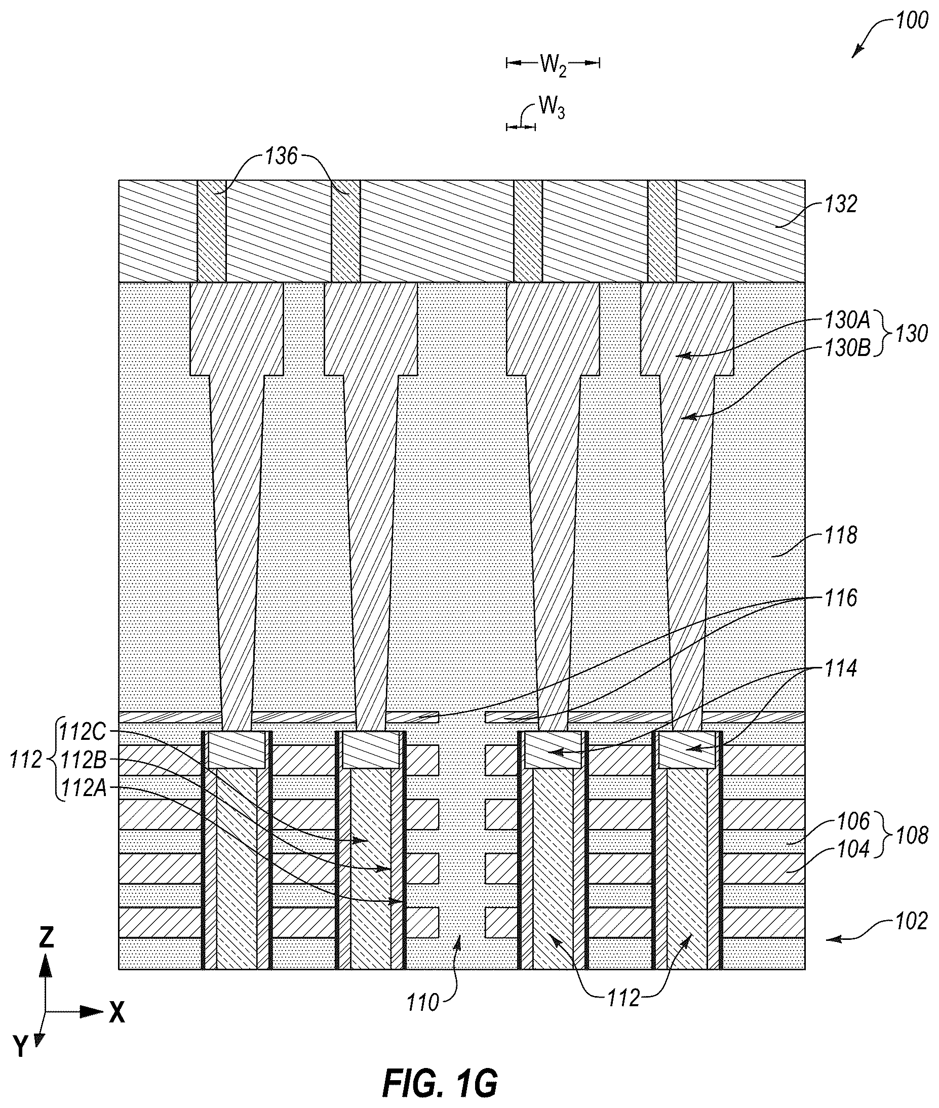 Patent US12315803 Figure 7 – Microelectronic devices, memory devices, and electronic systems