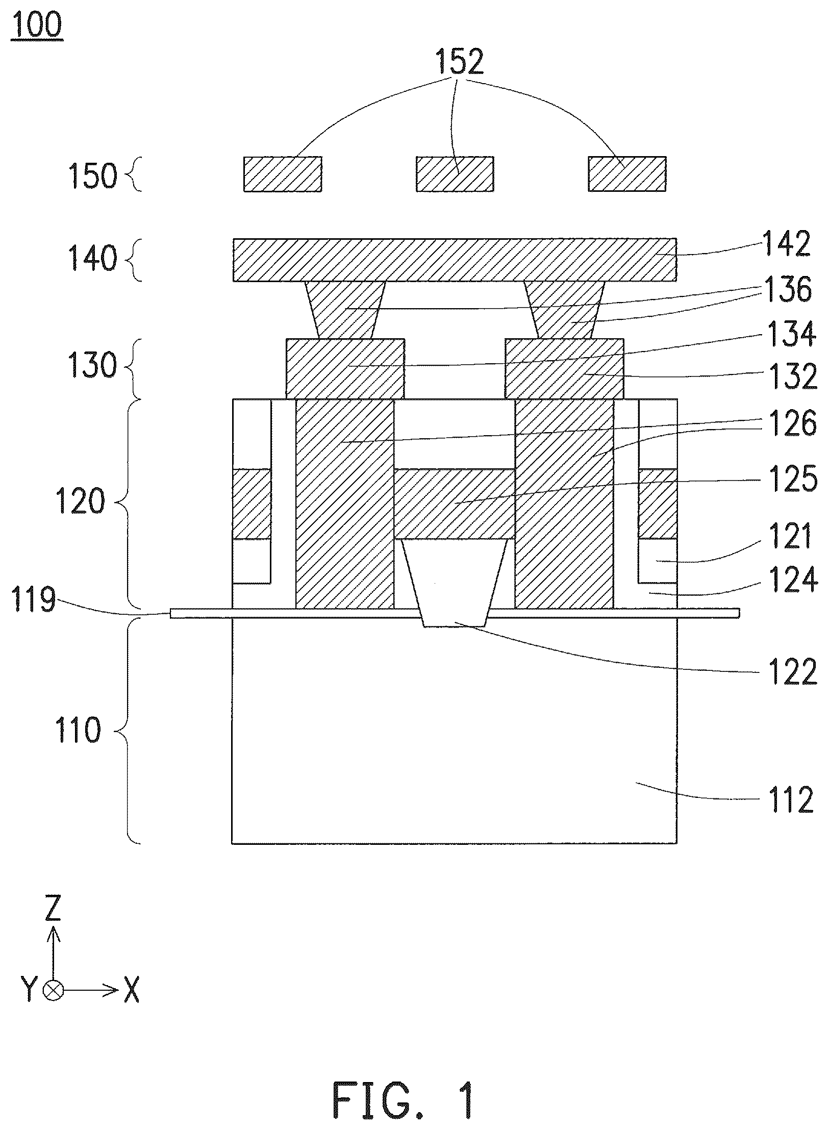 Patent US12315804 Figure 1 – Back side signal routing in a circuit with a relay cell