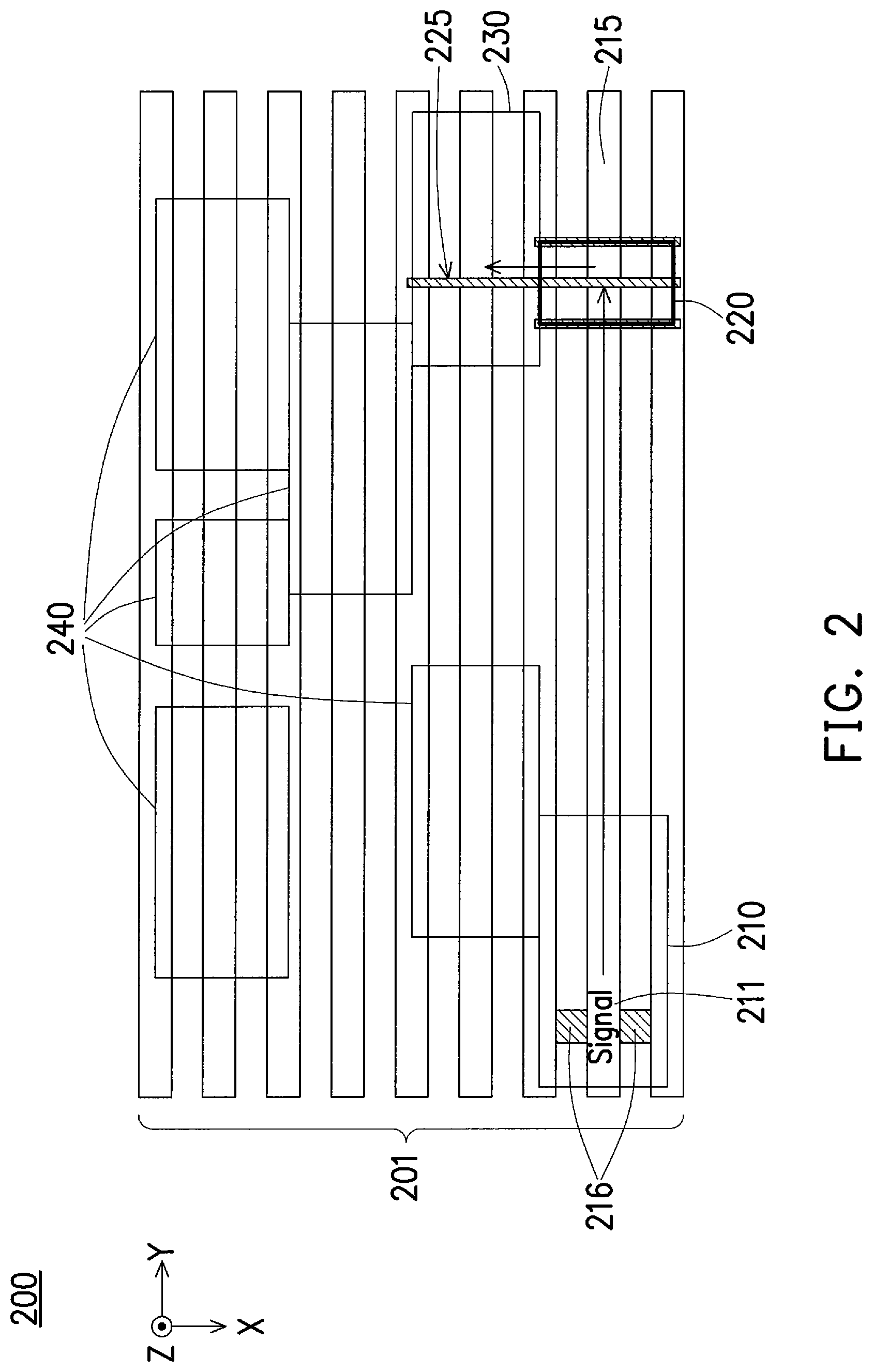 Patent US12315804 Figure 2 – Back side signal routing in a circuit with a relay cell