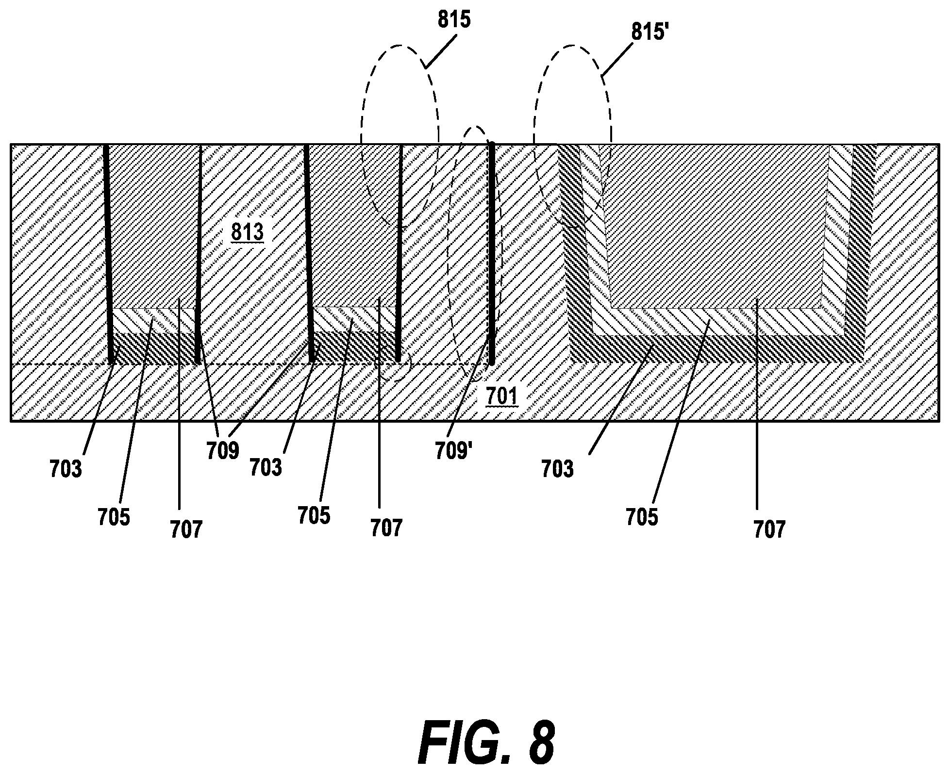 Patent US12315807 Figure 8 – Reducing copper line resistance