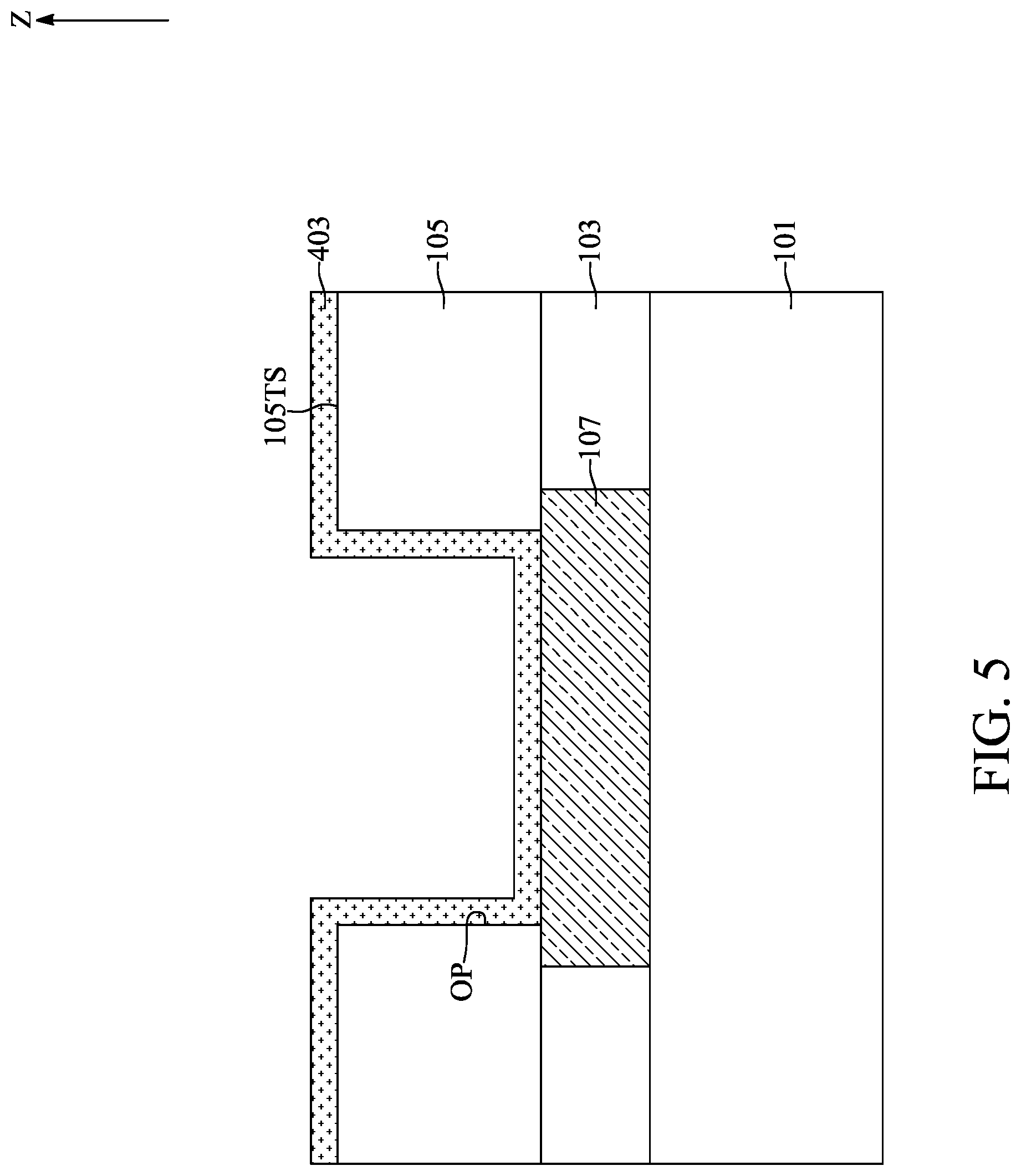 Patent US12315808 Figure 5 – Semiconductor device with liner structure