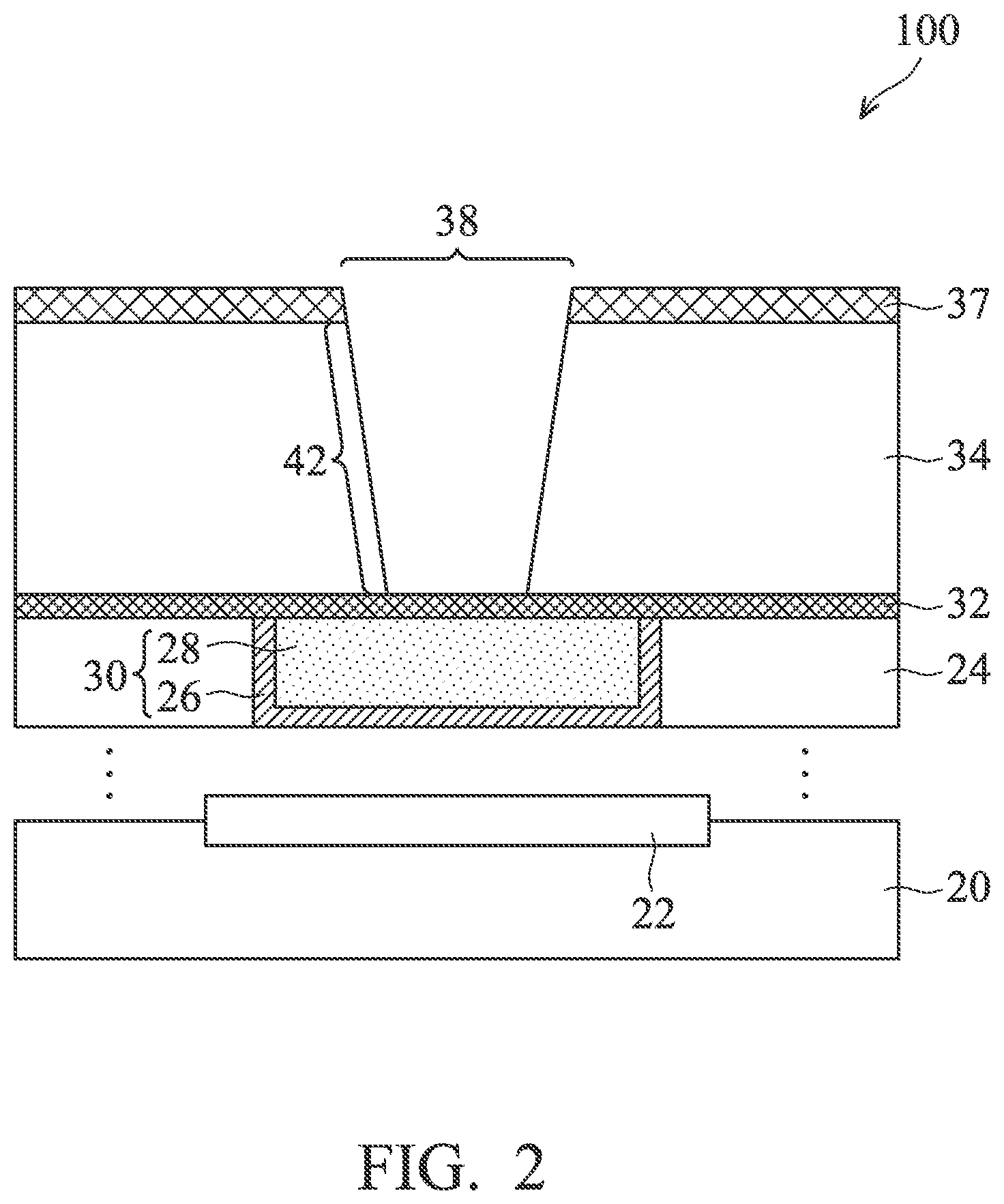 Patent US12315809 Figure 2 – Via for semiconductor device and method