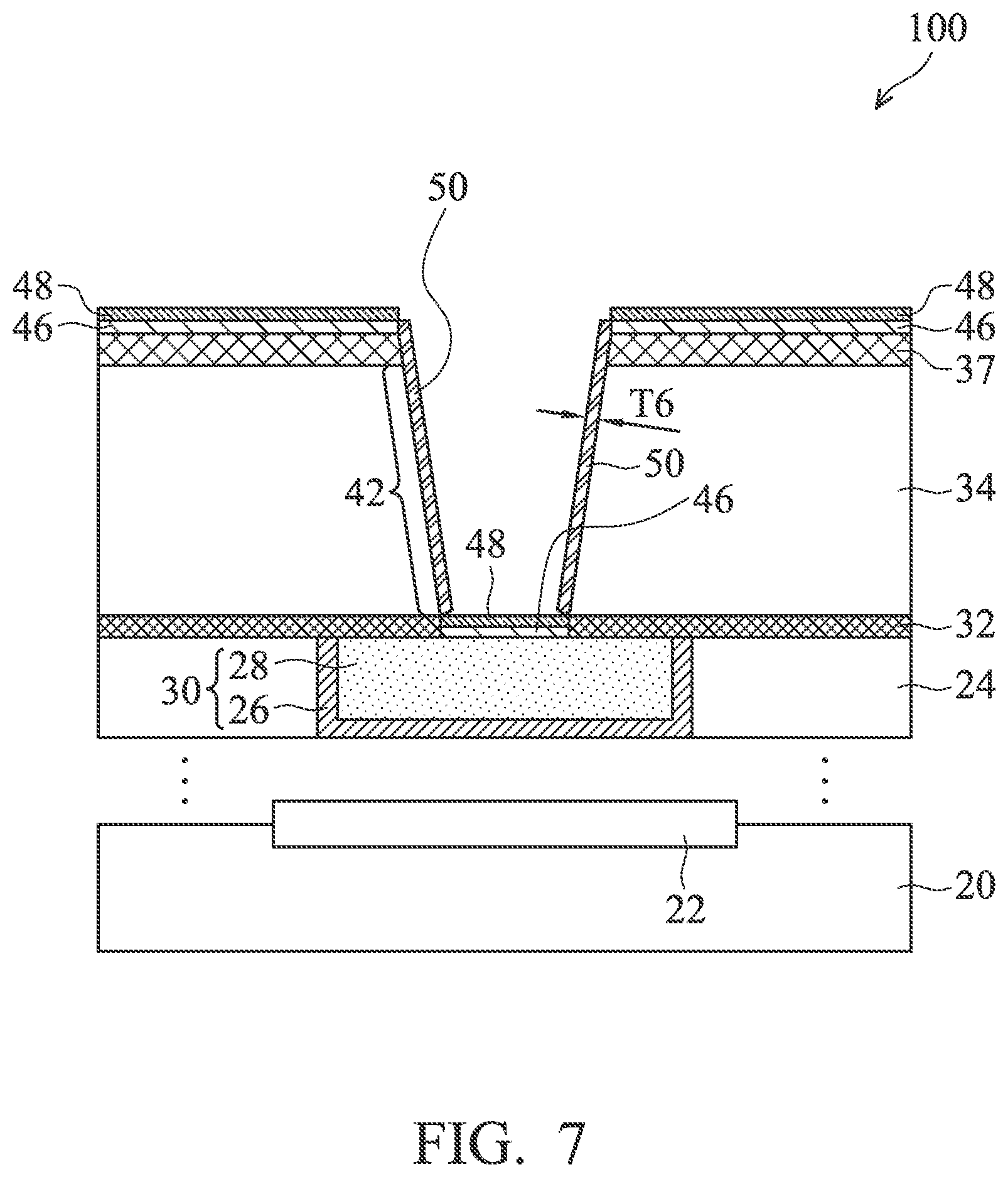 Patent US12315809 Figure 7 – Via for semiconductor device and method
