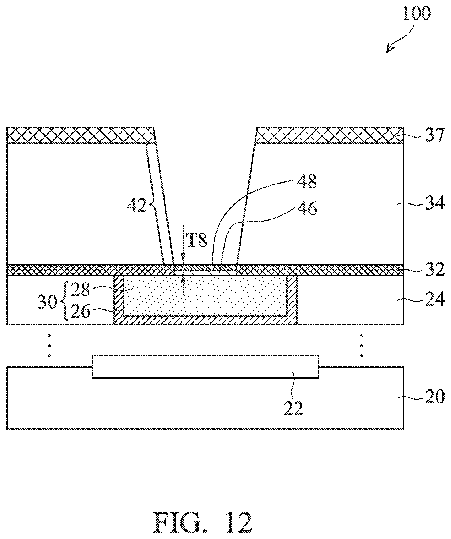 Patent US12315809 Figure 12 – Via for semiconductor device and method