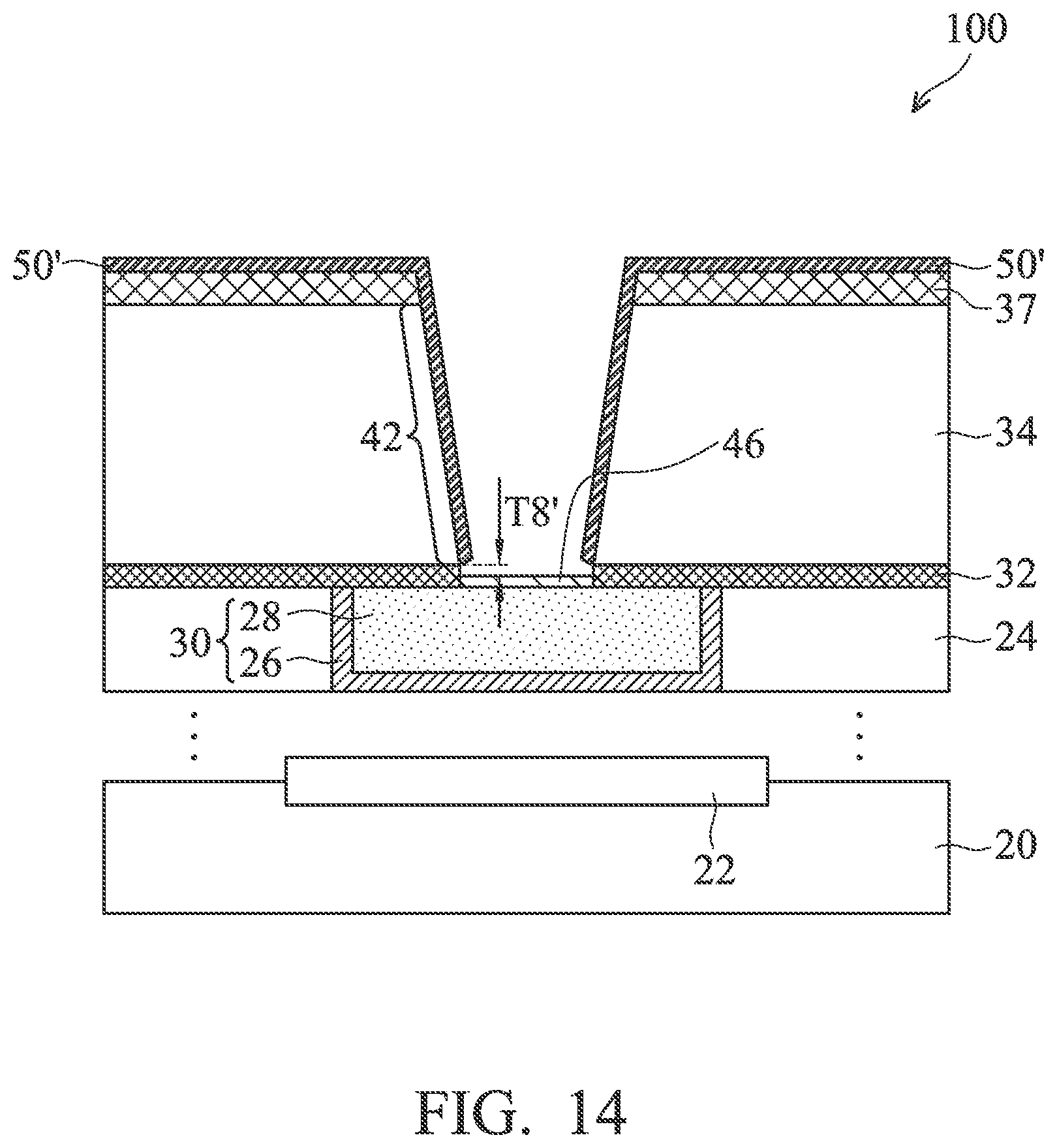Patent US12315809 Figure 14 – Via for semiconductor device and method