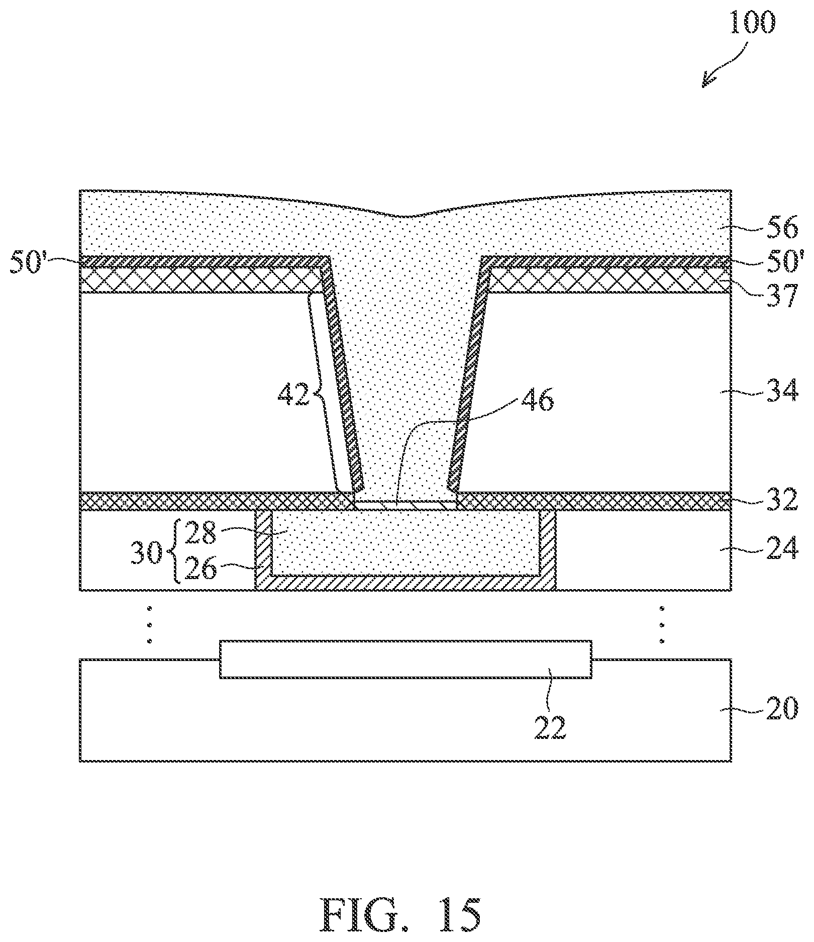 Patent US12315809 Figure 15 – Via for semiconductor device and method