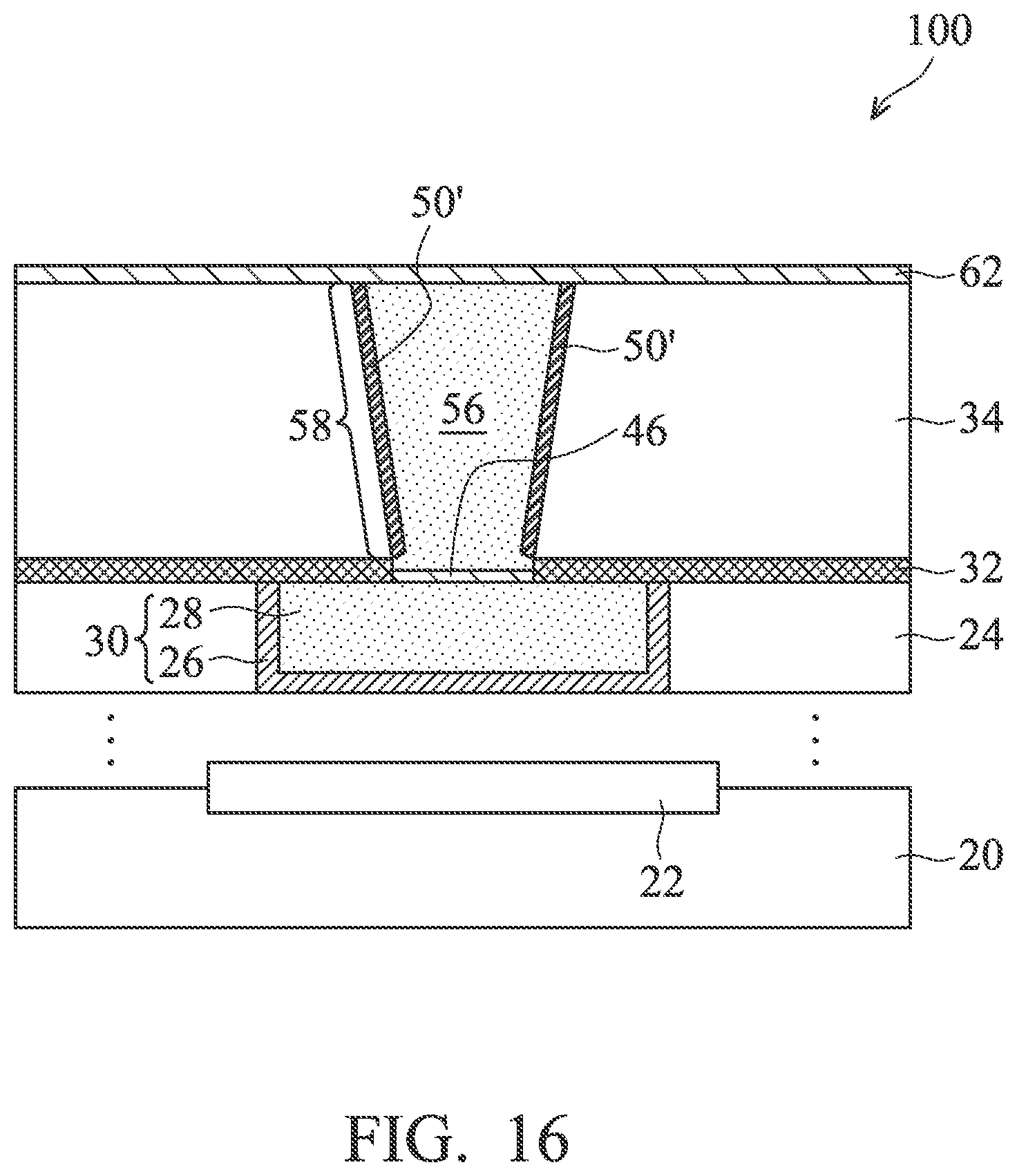 Patent US12315809 Figure 16 – Via for semiconductor device and method