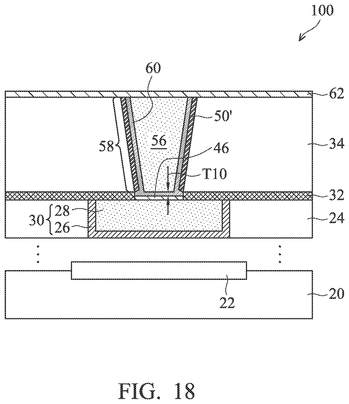 Patent US12315809 Figure 18 – Via for semiconductor device and method