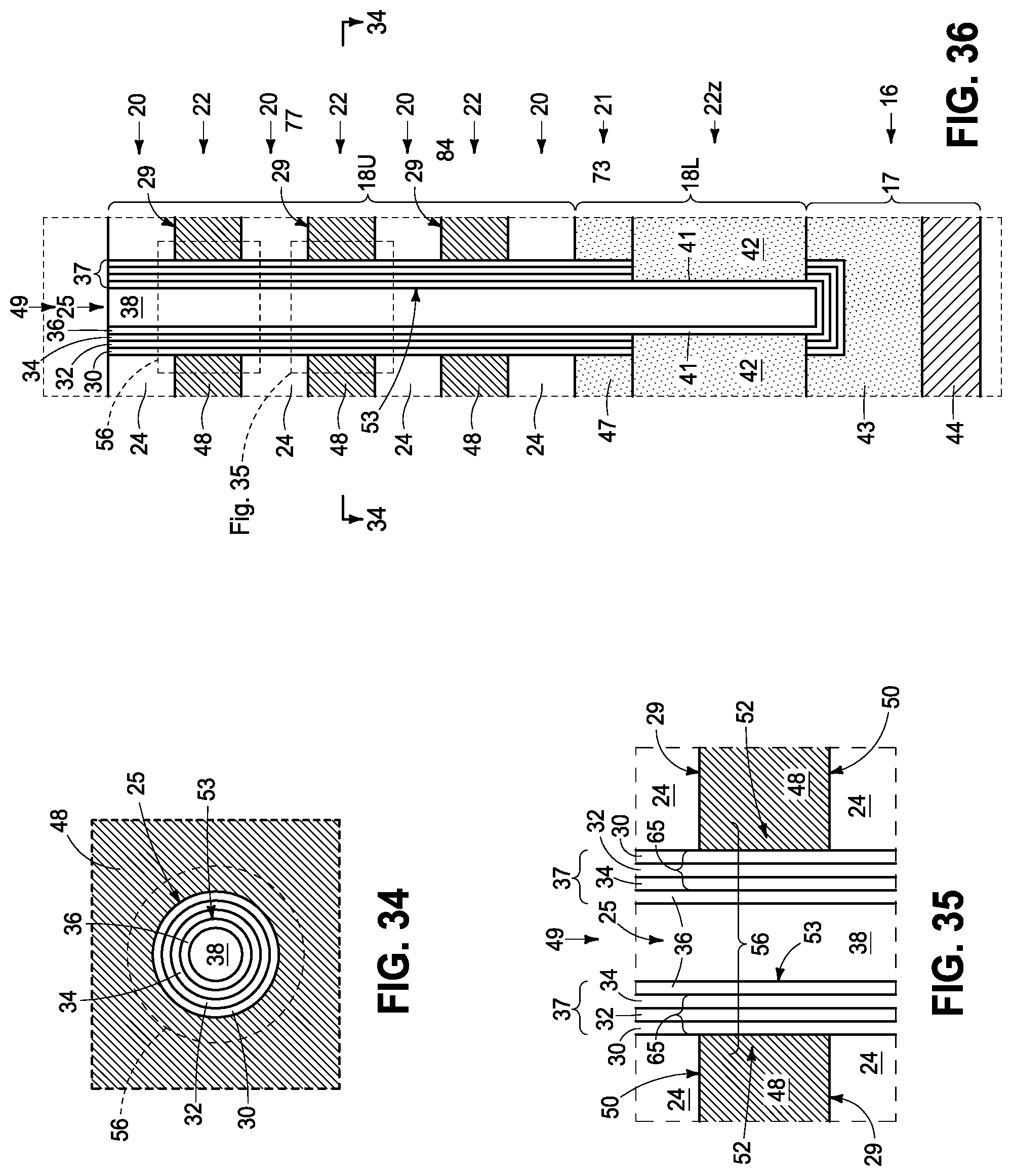 Patent US12315813 Figure 19 – Memory arrays comprising strings of memory cells and methods used in forming a memory array comprising strings of memory cells