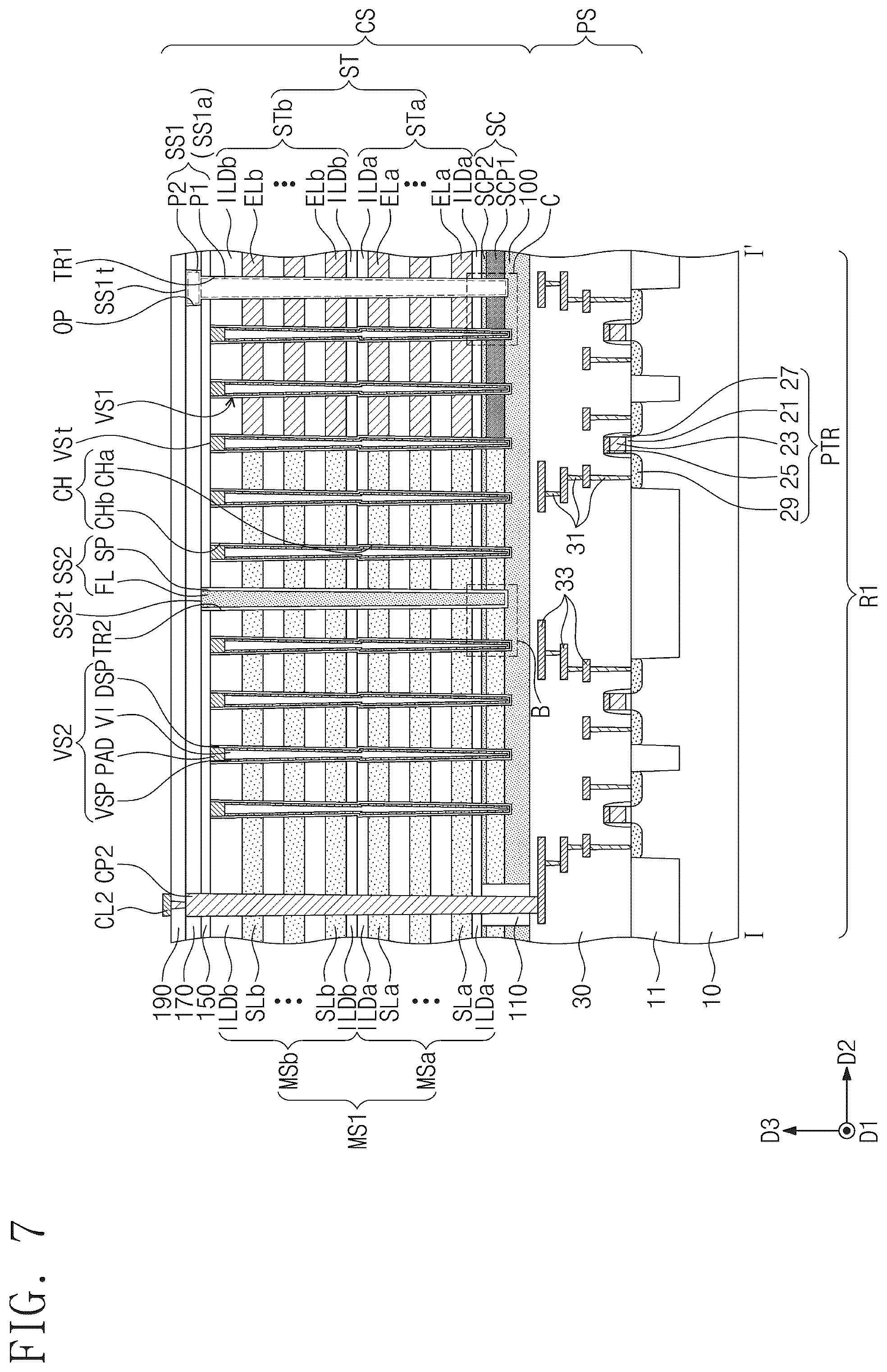 Patent US12315816 Figure 9 – Three-dimensional semiconductor memory device including separation structures and sacrificial layers and electronic system including the same