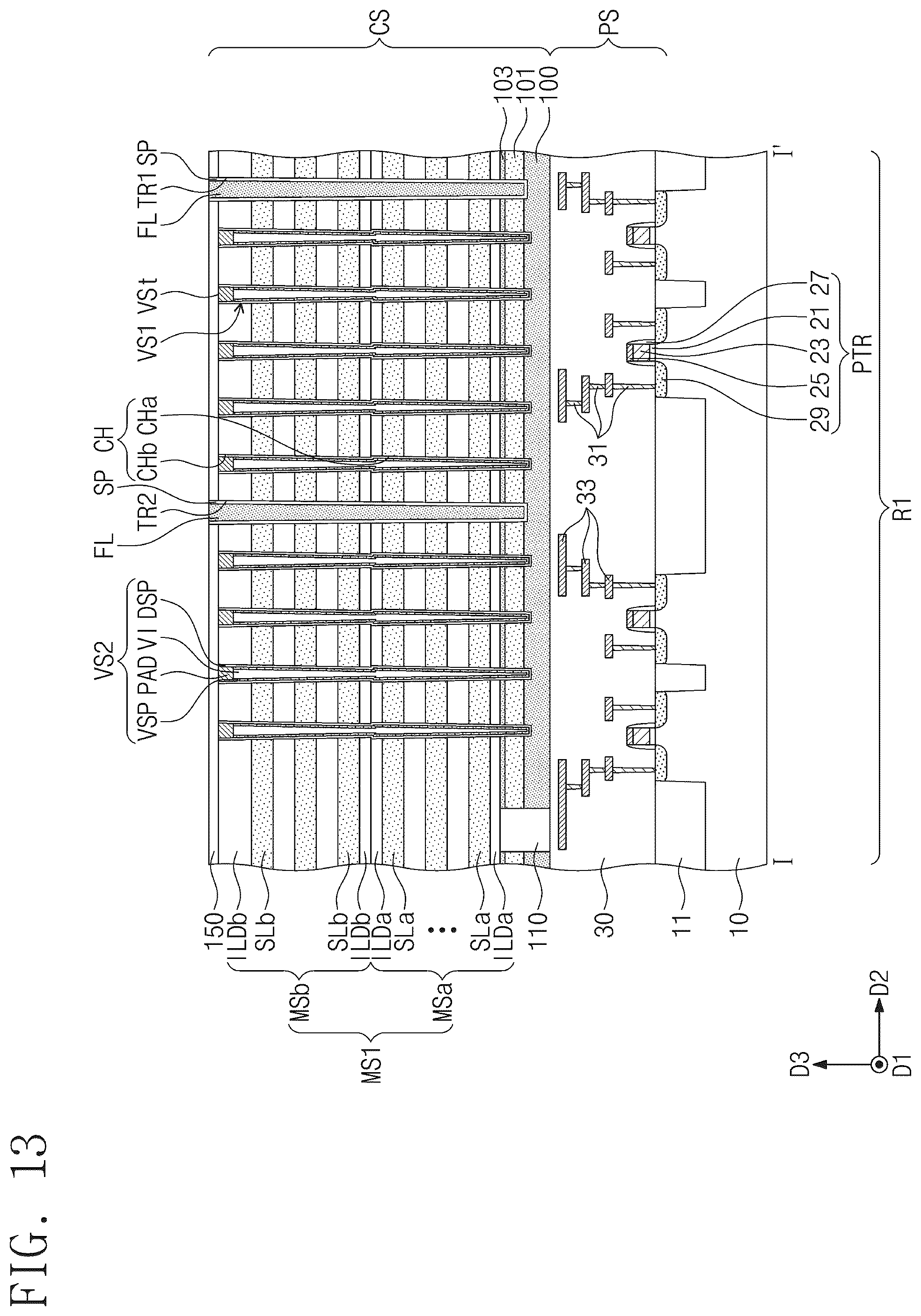 Patent US12315816 Figure 17 – Three-dimensional semiconductor memory device including separation structures and sacrificial layers and electronic system including the same