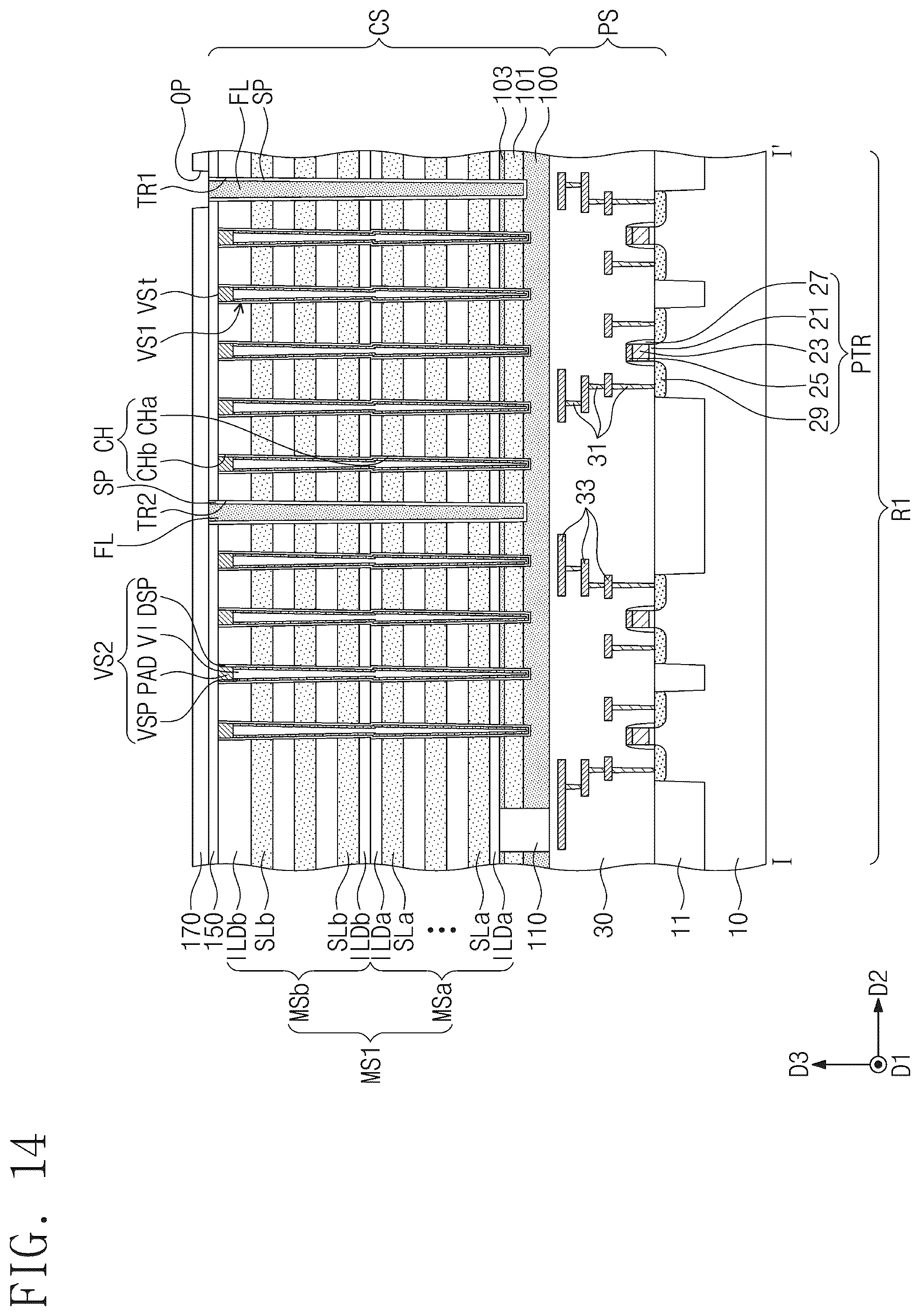 Patent US12315816 Figure 18 – Three-dimensional semiconductor memory device including separation structures and sacrificial layers and electronic system including the same
