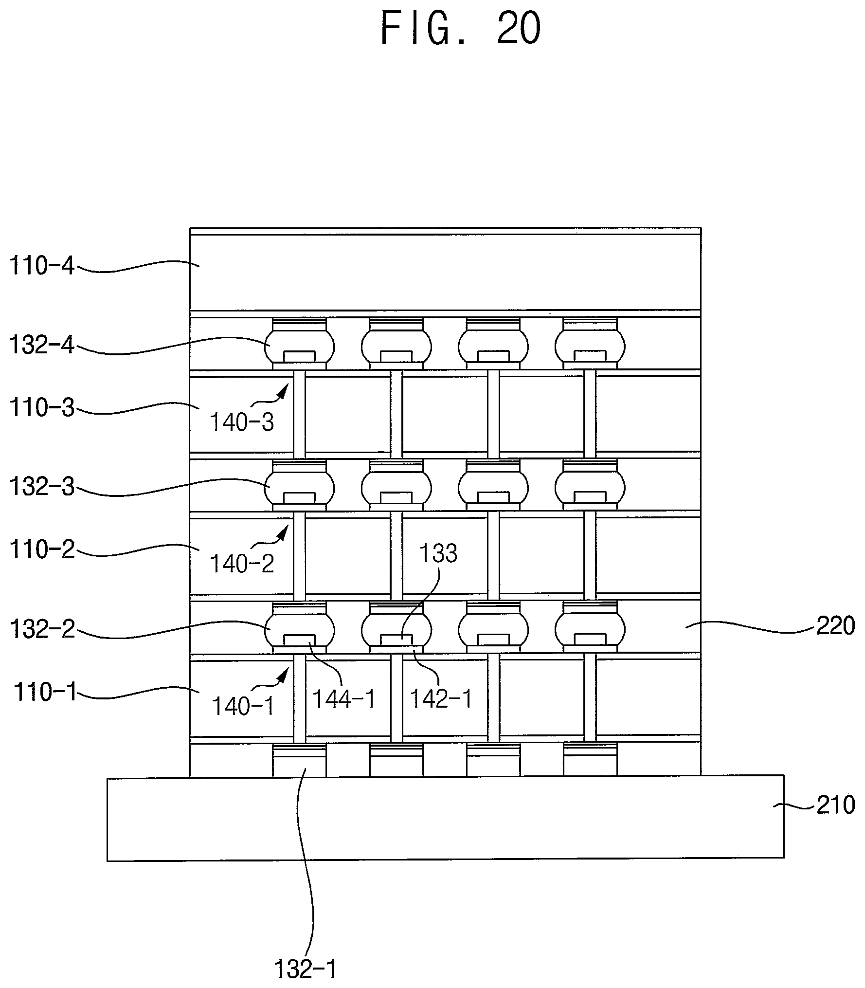 Patent US12315818 Figure 13 – Interconnection structure of a semiconductor chip having pads of different widths and semiconductor package including the interconnection structure