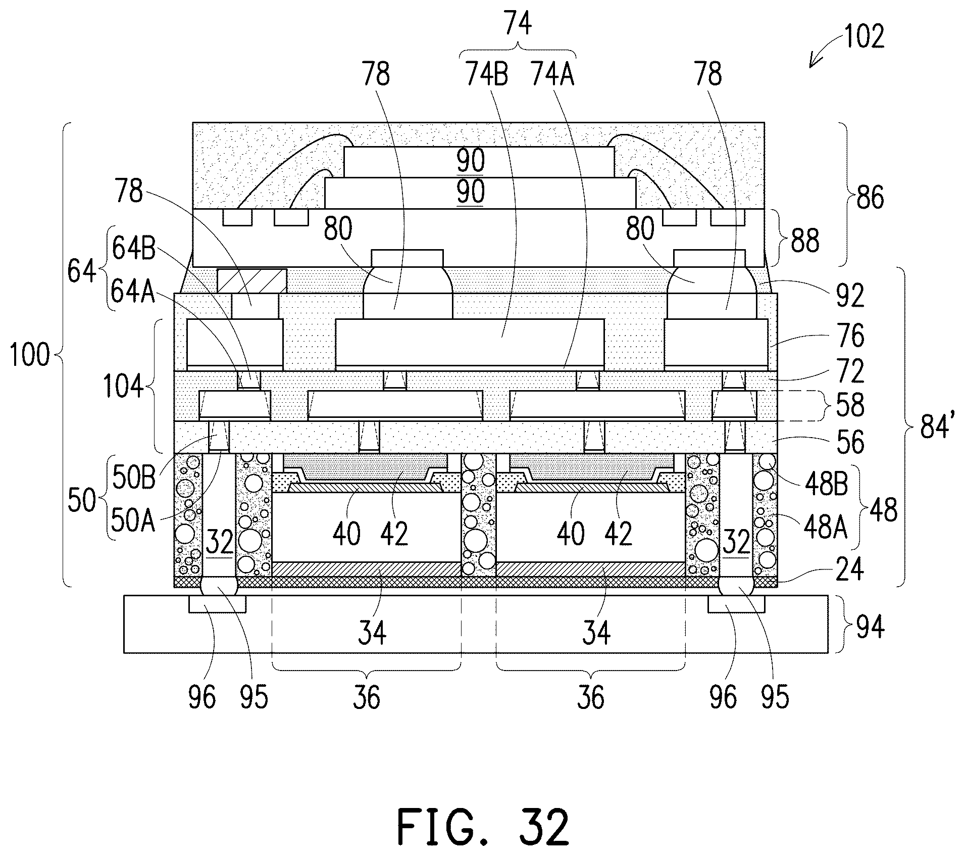 Patent US12315819 Figure 15 – Method of forming RDLs and structure formed thereof