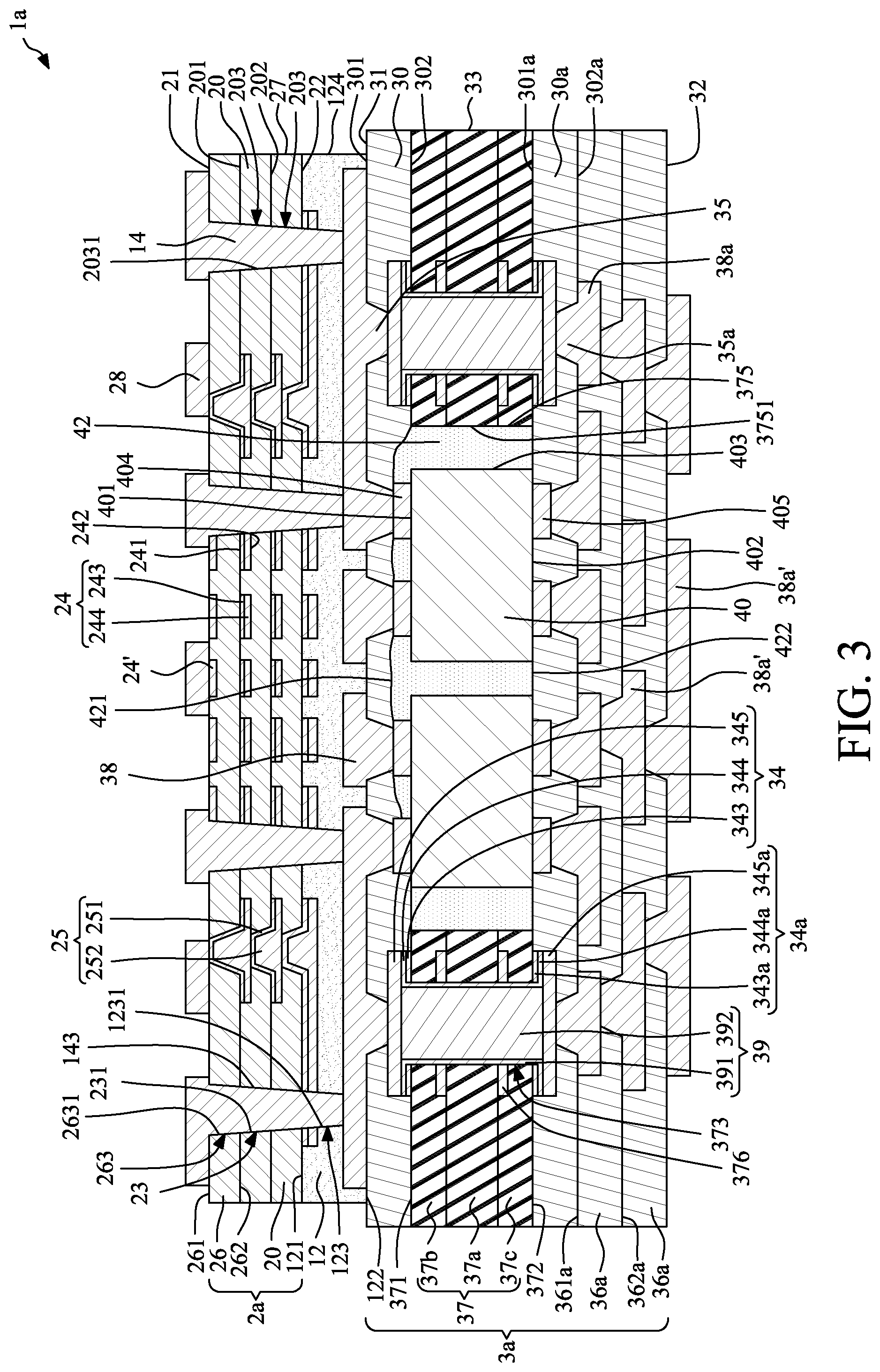 Patent US12315820 Figure 3 – Wiring structure including low- and high-density conductive structures