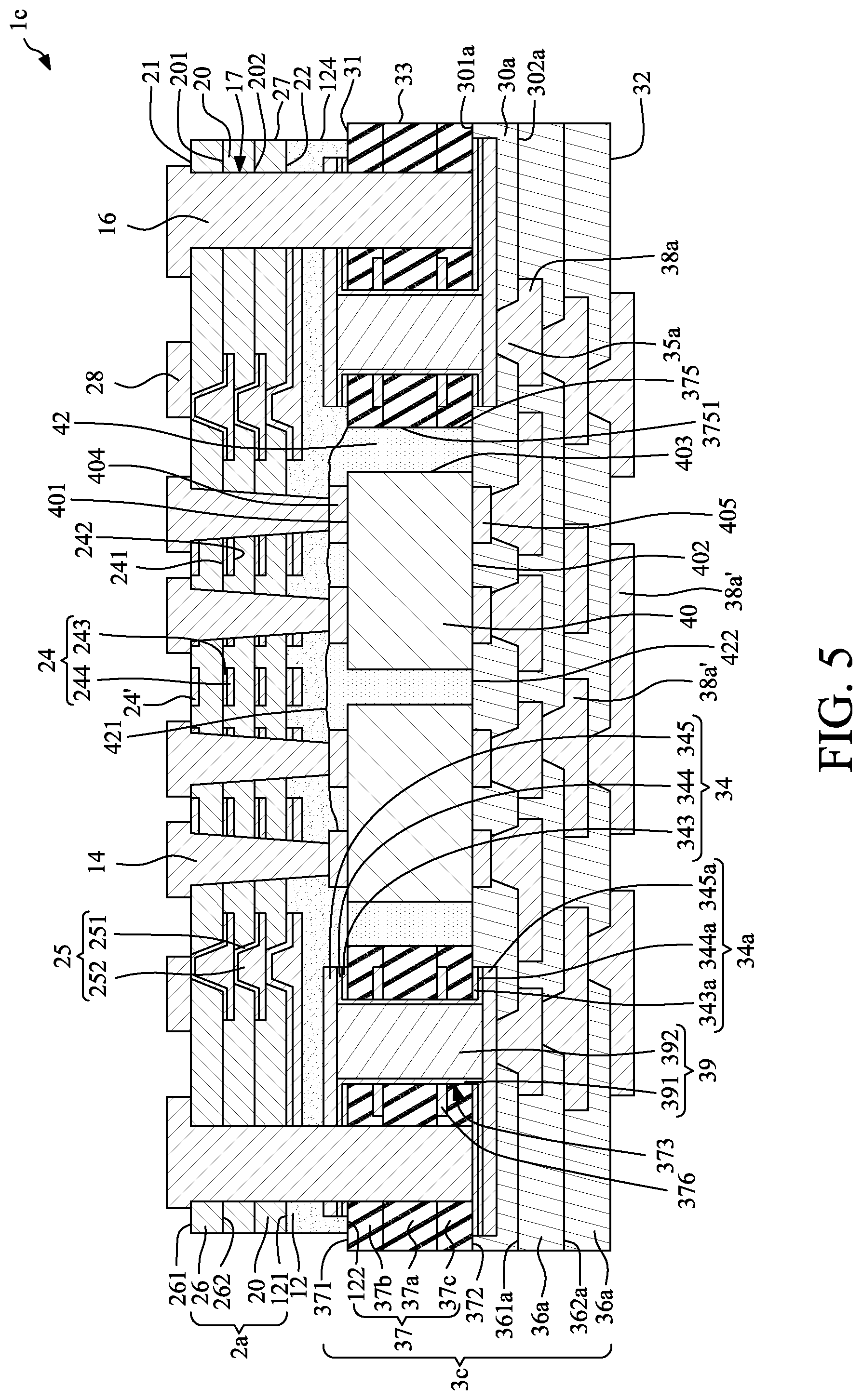 Patent US12315820 Figure 5 – Wiring structure including low- and high-density conductive structures