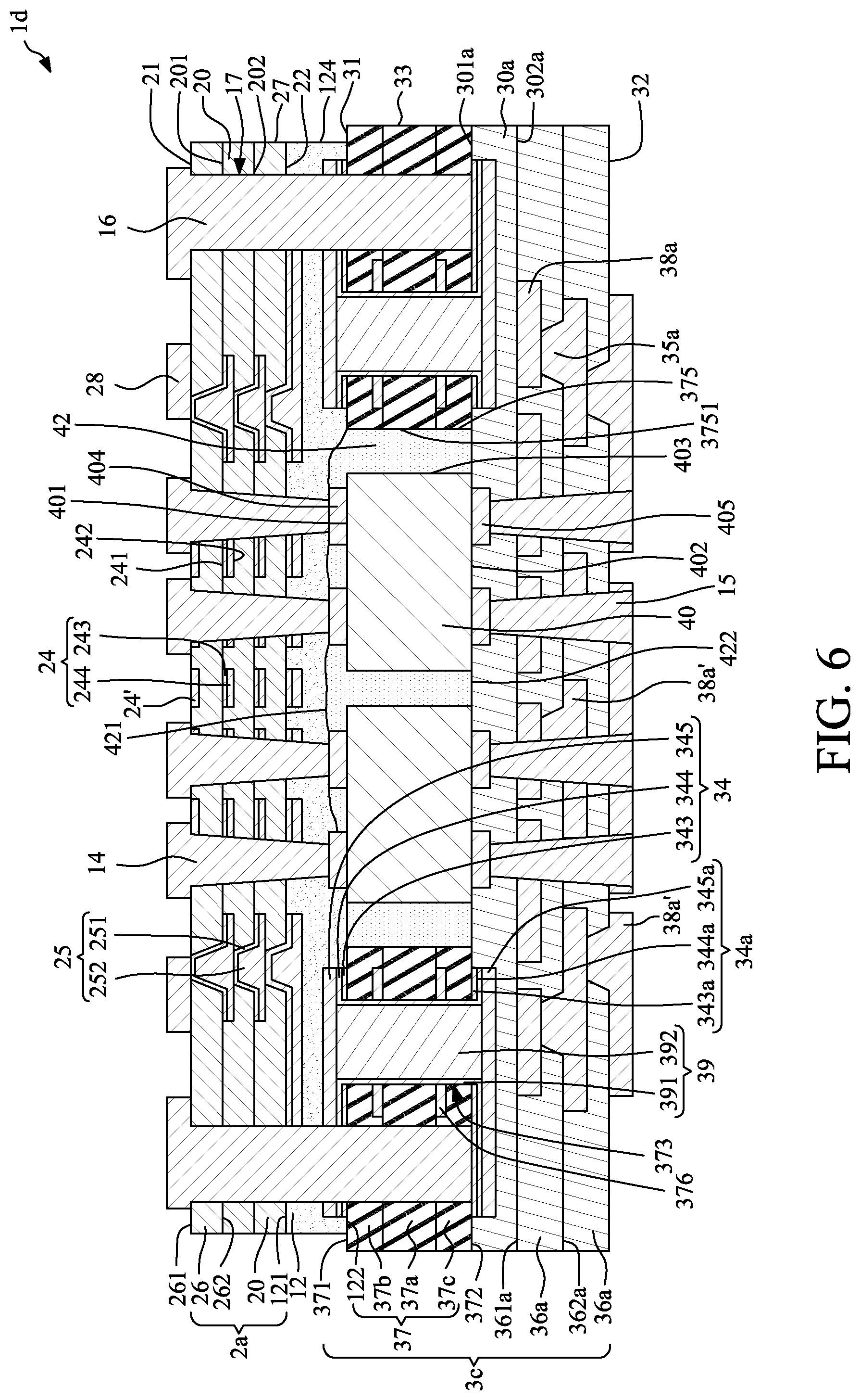 Patent US12315820 Figure 6 – Wiring structure including low- and high-density conductive structures