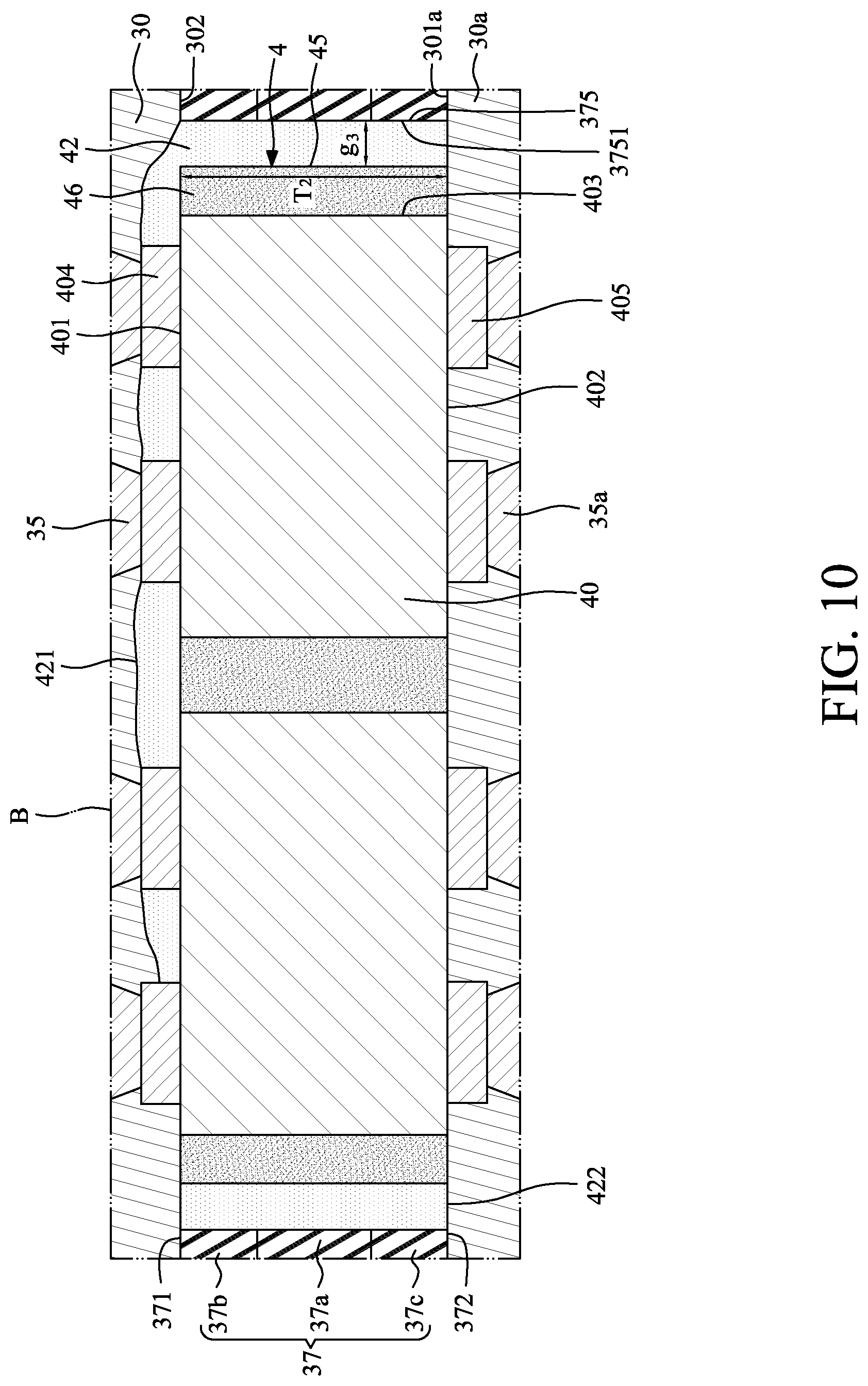 Patent US12315820 Figure 10 – Wiring structure including low- and high-density conductive structures