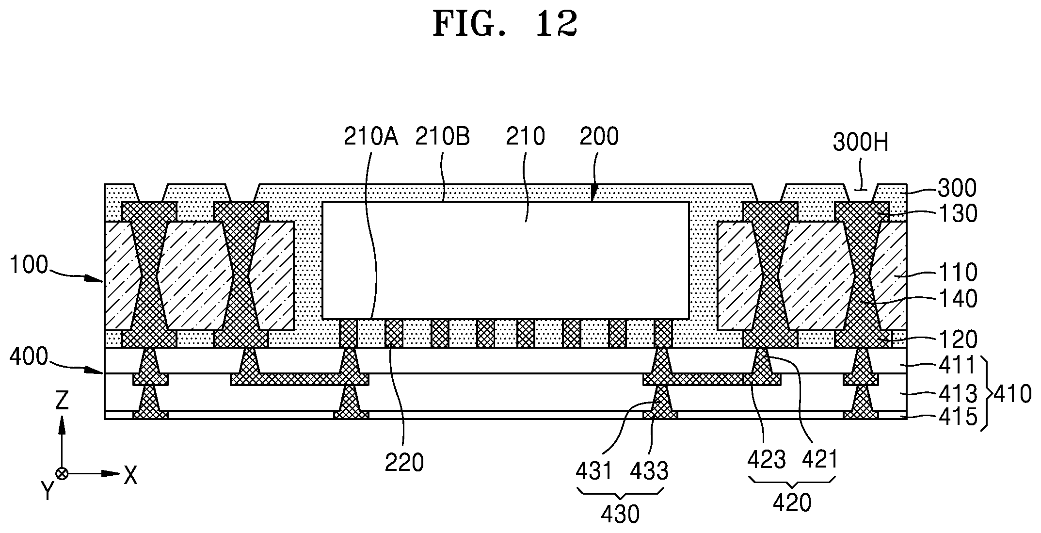 Patent US12315822 Figure 12 – Methods of manufacturing a fan-out panel level semiconductor package