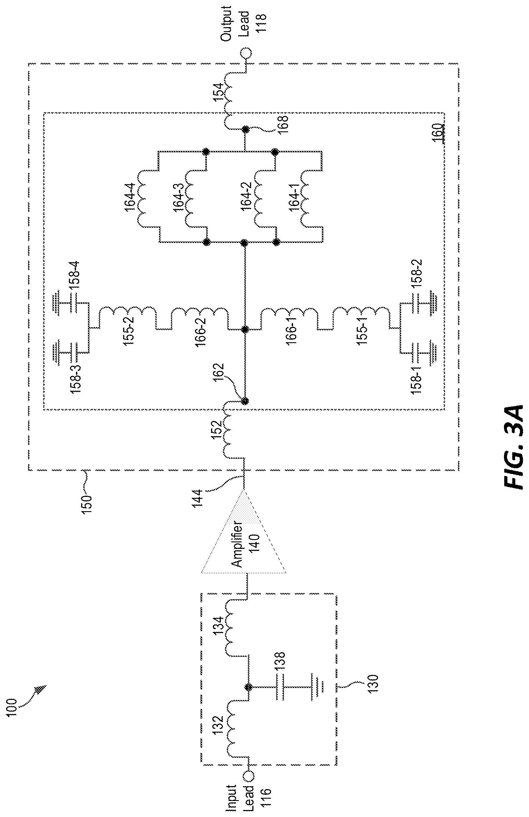 Patent US12315829 Figure 4 – Packaged transistor amplifiers that include integrated passive device matching structures having distributed shunt inductances