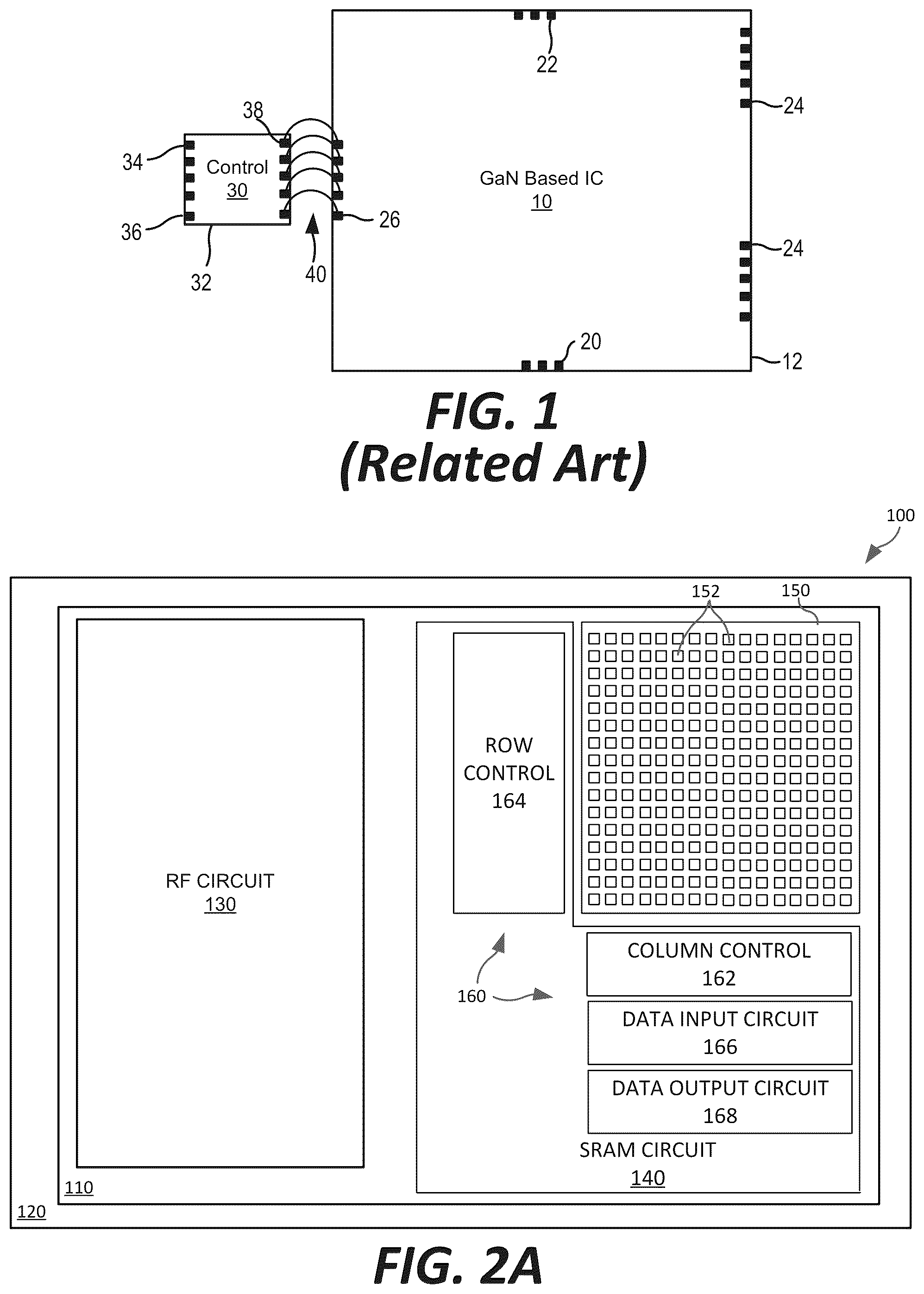 Patent US12315830 Figure 1 – Group III nitride-based monolithic microwave integrated circuits including static random access memory blocks with associated addressing and buffering circuits