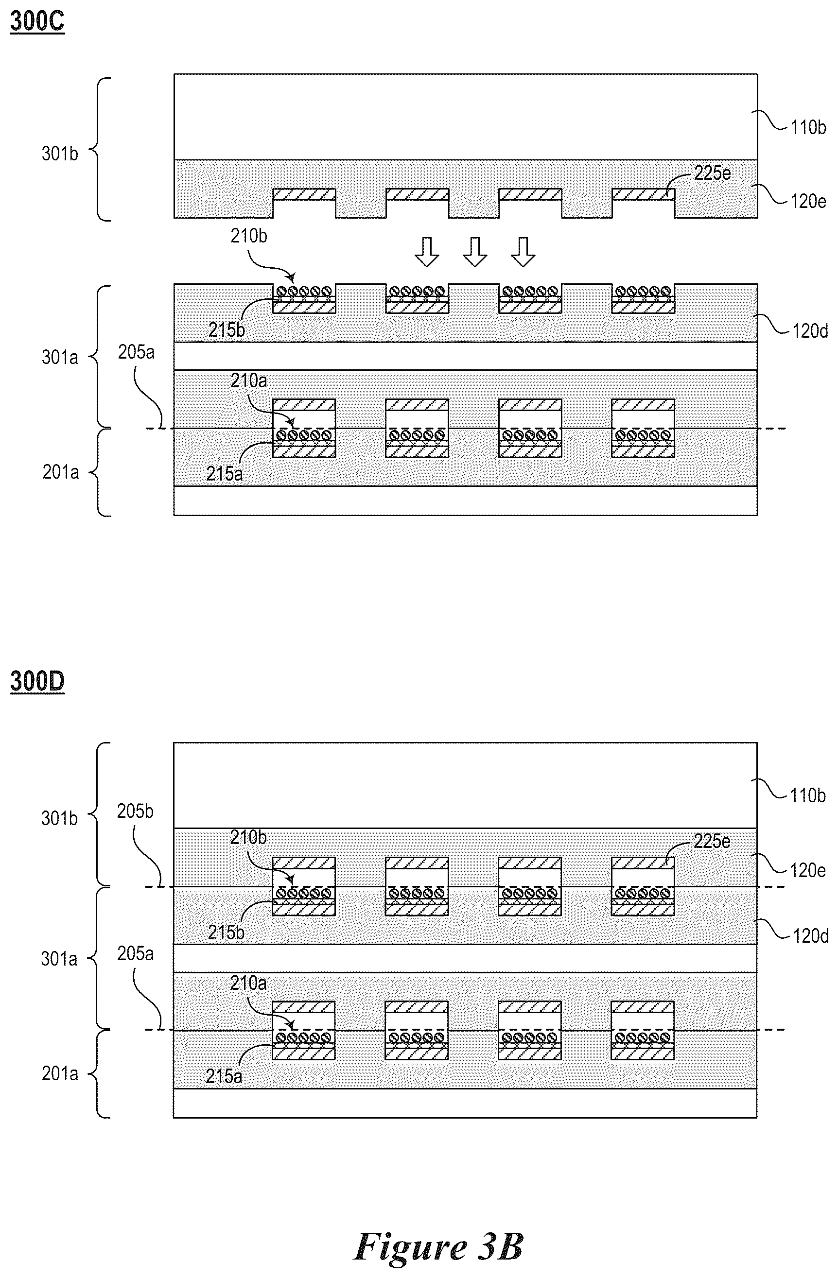 Patent US12315833 Figure 5 – Conductive buffer layers for semiconductor die assemblies and associated systems and methods