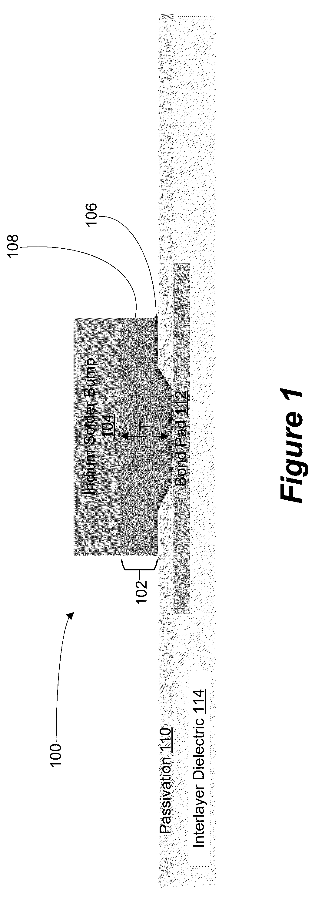 Patent US12315834 Figure 1 – Electroplated indium bump stacks for cryogenic electronics