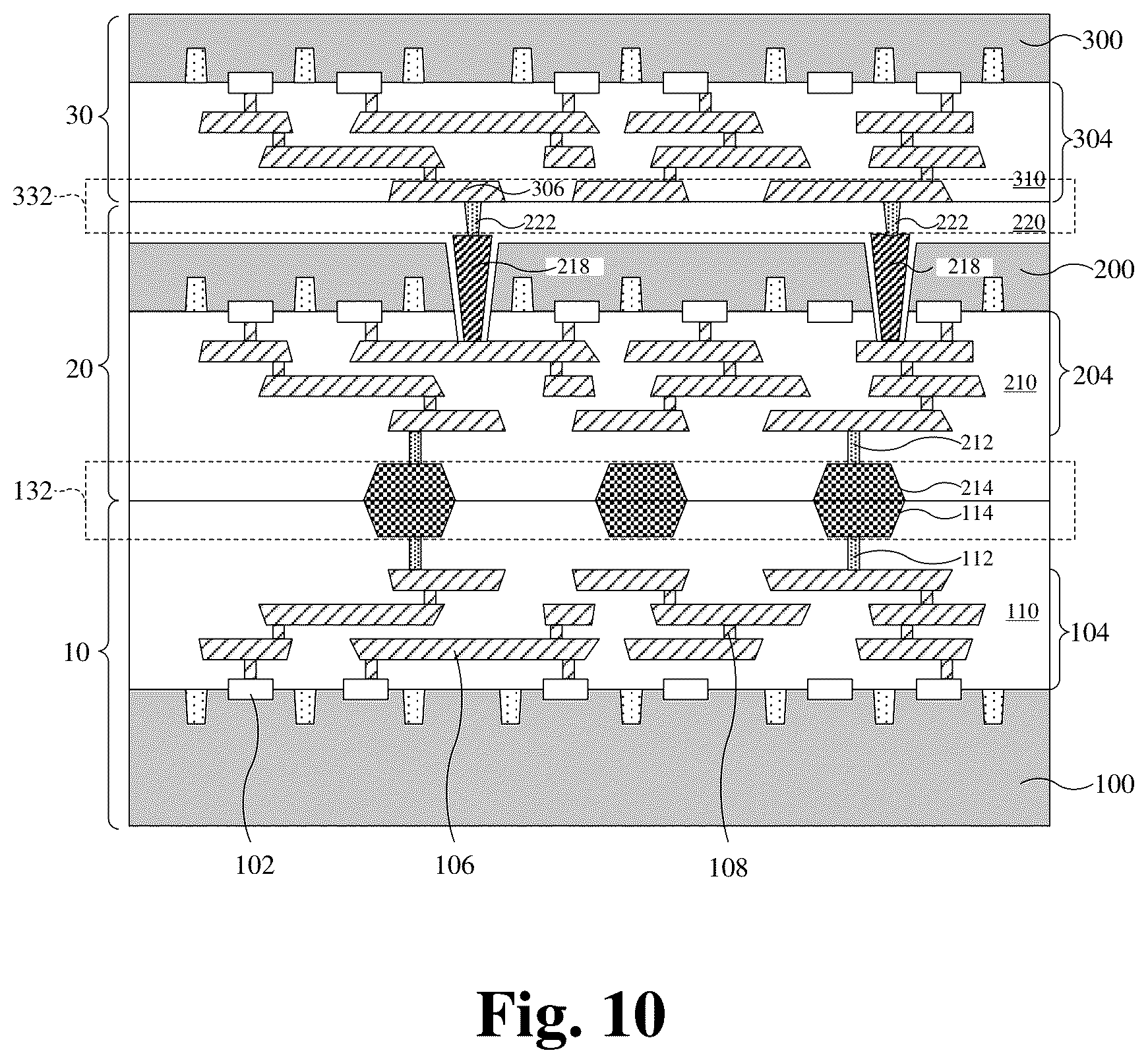 Patent US12315843 Figure 6 – Hybrid bonding technology for stacking integrated circuits