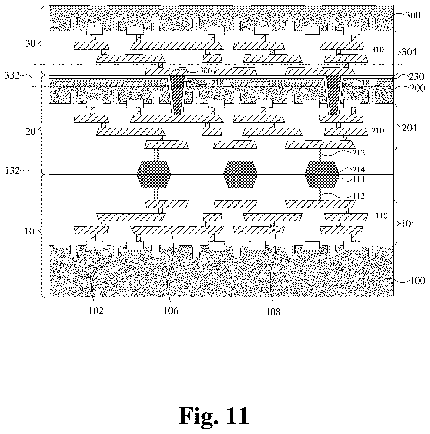 Patent US12315843 Figure 7 – Hybrid bonding technology for stacking integrated circuits