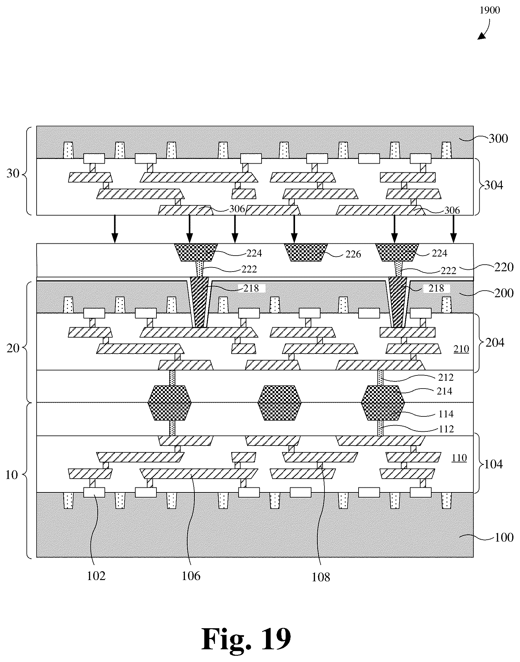 Patent US12315843 Figure 13 – Hybrid bonding technology for stacking integrated circuits