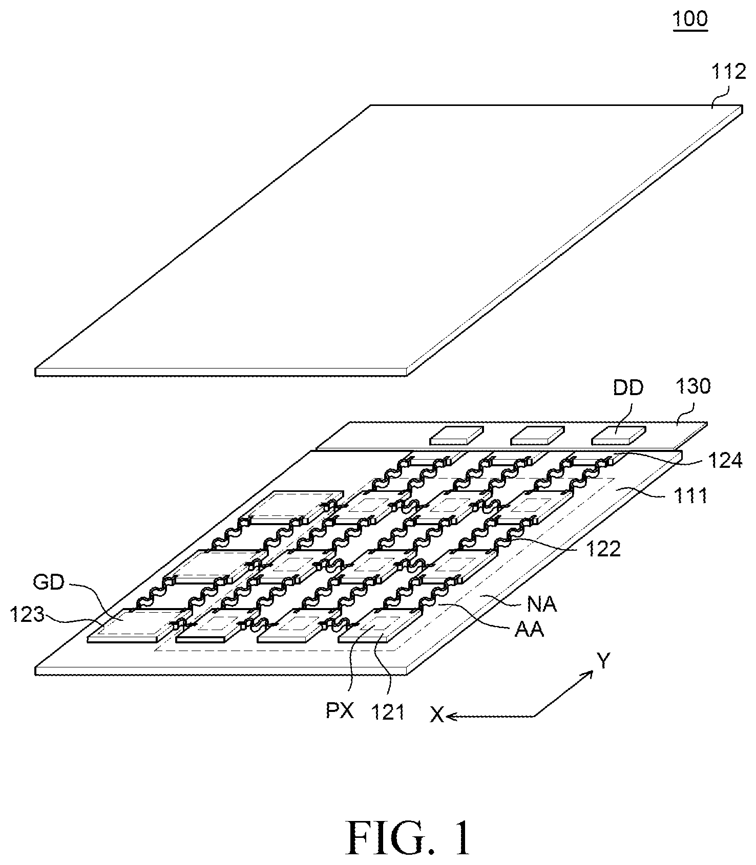 Patent US12315847 Figure 1 – Display device