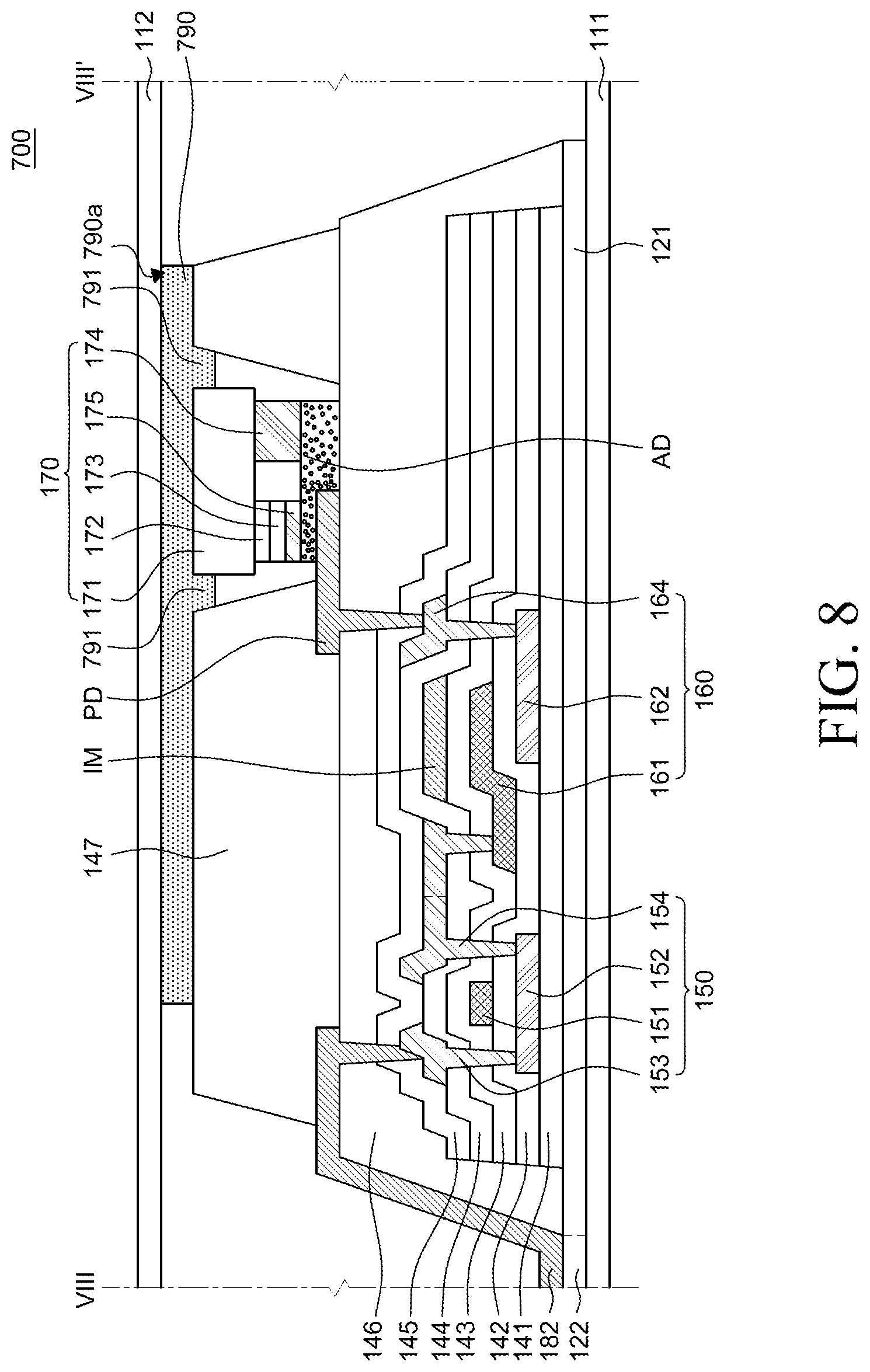 Patent US12315847 Figure 8 – Display device