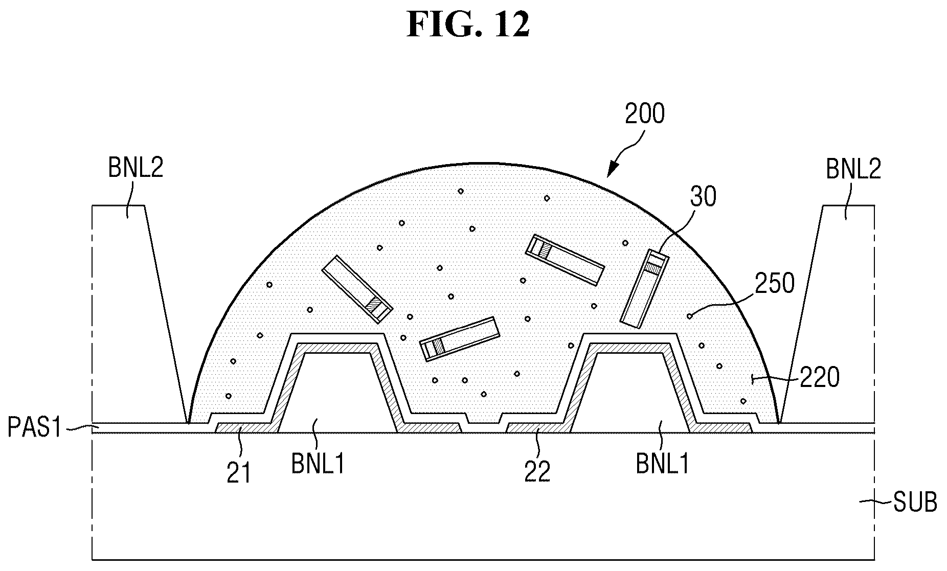 Patent US12315850 Figure 12 – Light-emitting element ink, display device, and method of fabricating the display device