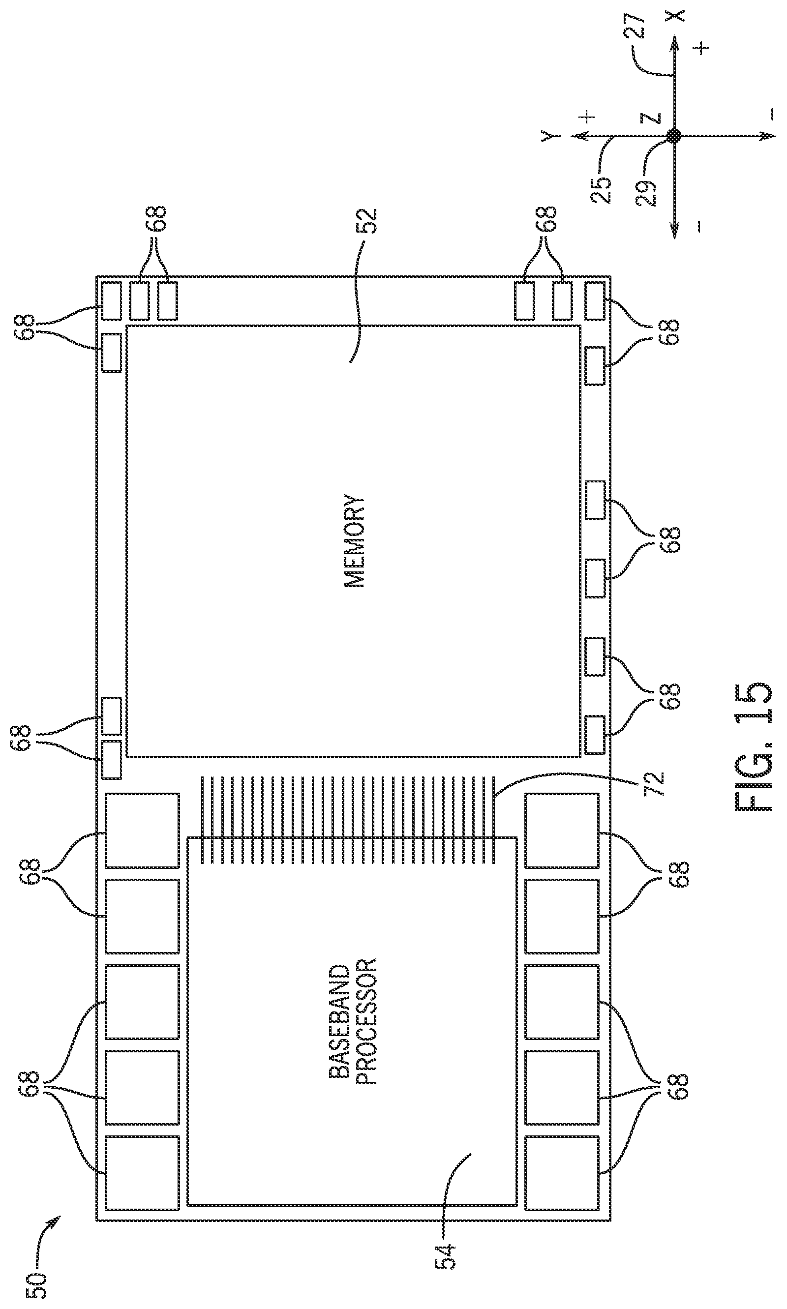 Patent US12315853 Figure 11 – System packaging for cellular modem and transceiver system of heterogeneous stacking