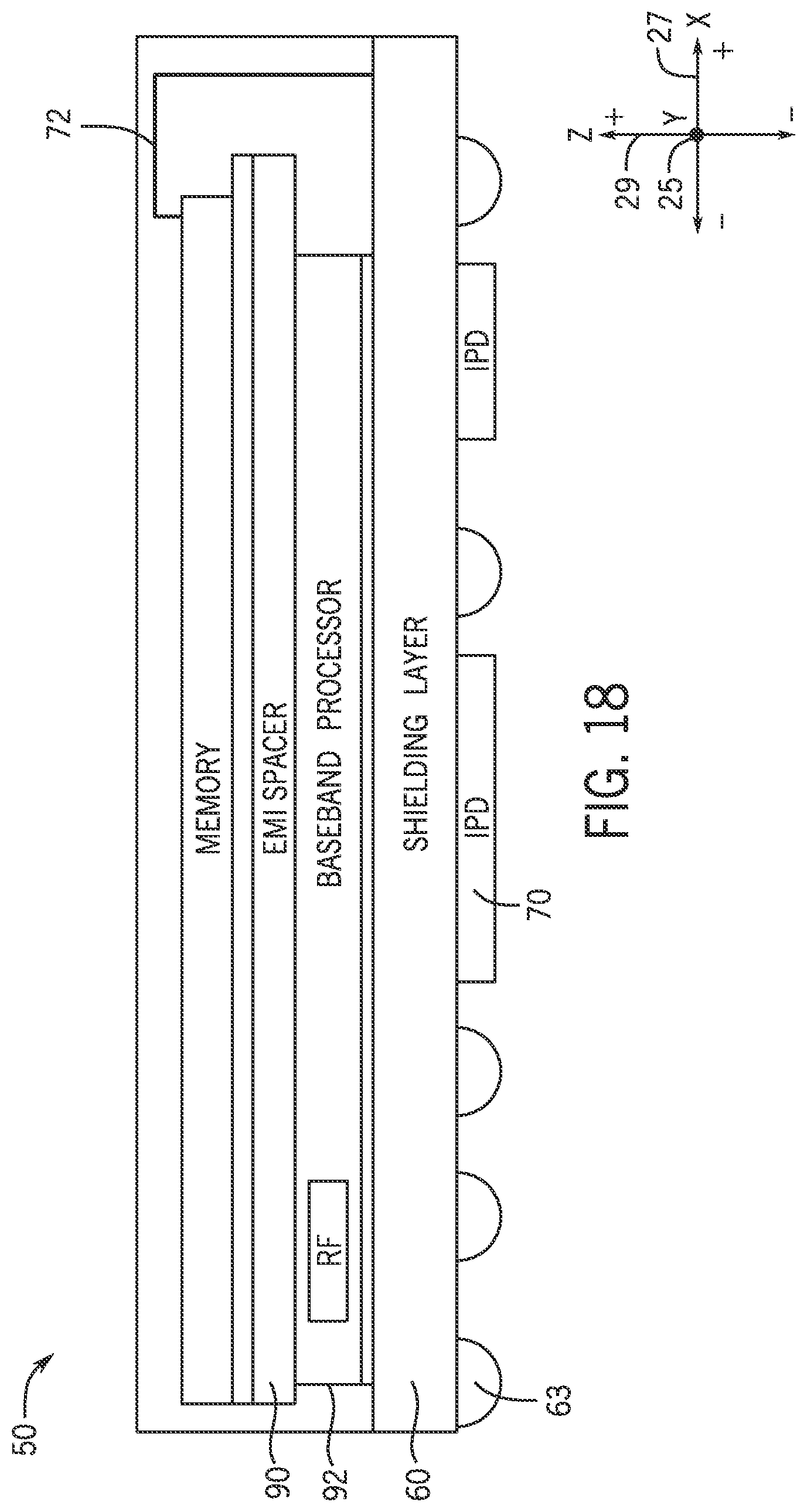 Patent US12315853 Figure 14 – System packaging for cellular modem and transceiver system of heterogeneous stacking