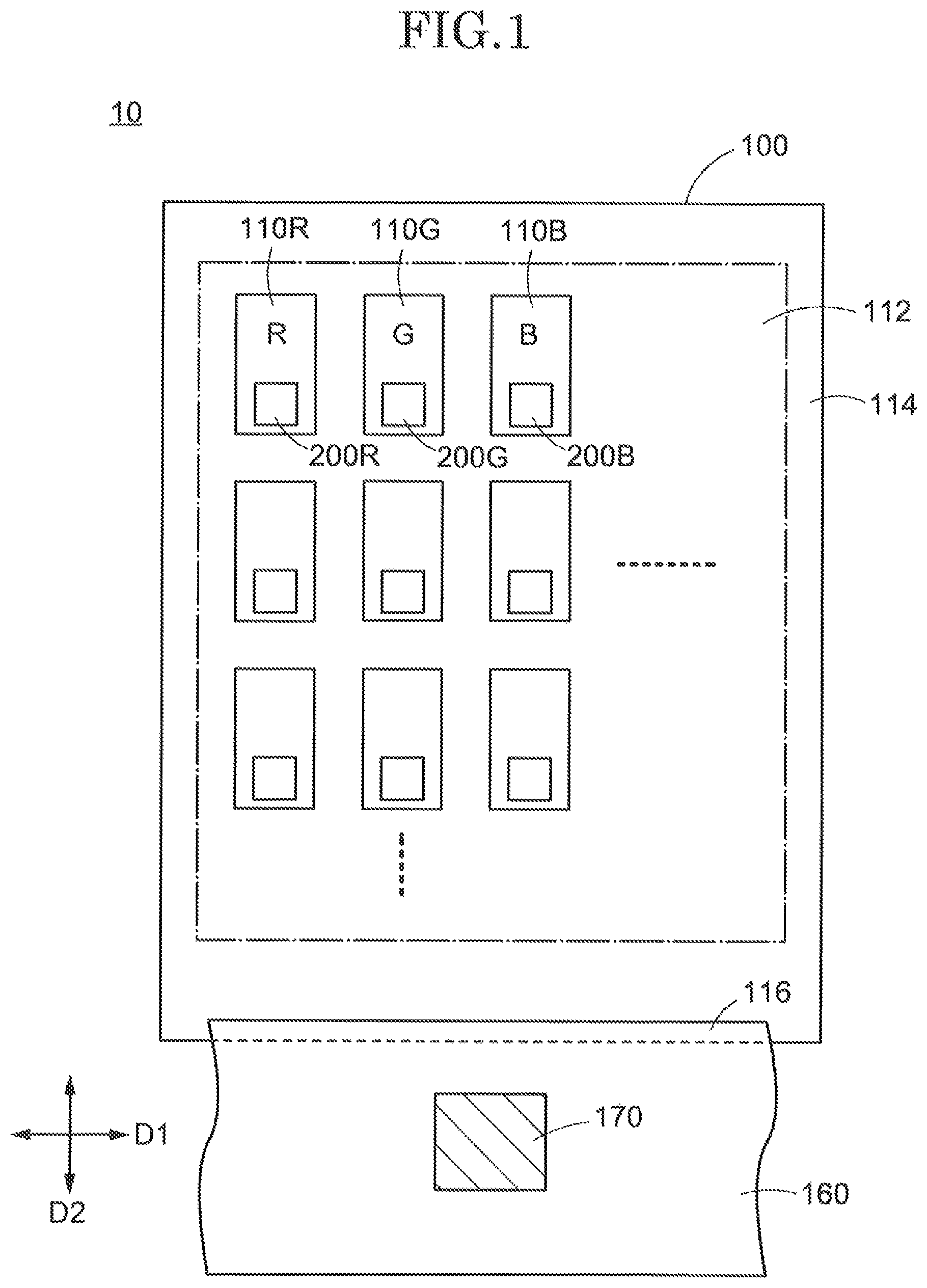 Patent US12315855 — Display device and method for manufacturing the same — Figure 1