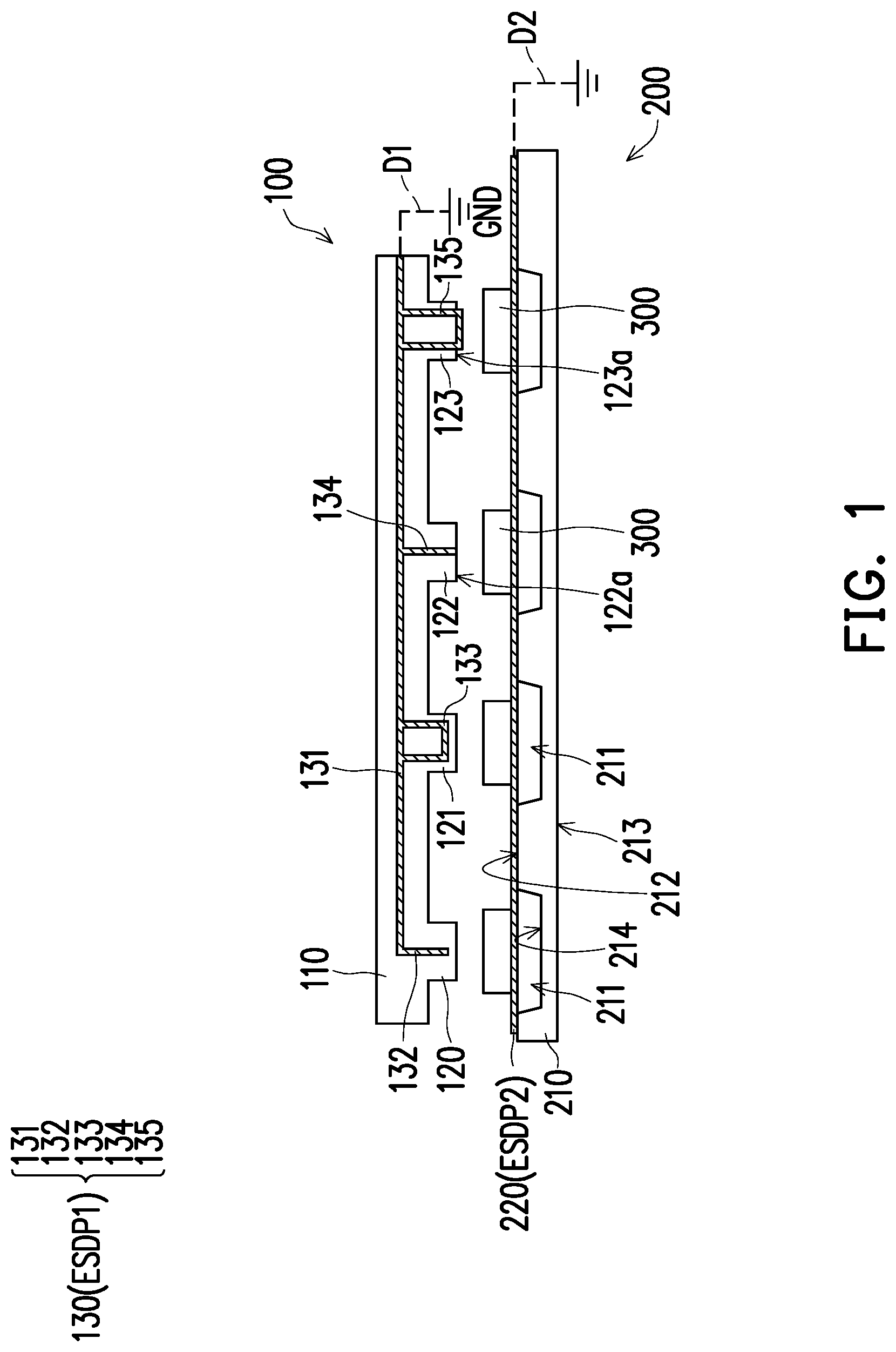 Patent US12315857 Figure 1 – Electronic device comprising an electrostatic discharge protective unit