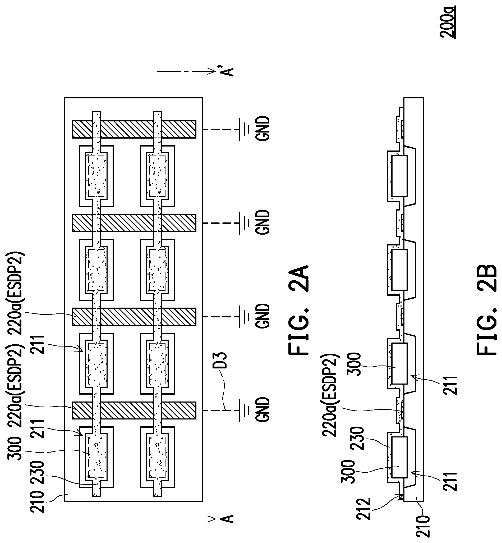 Patent US12315857 Figure 2 – Electronic device comprising an electrostatic discharge protective unit