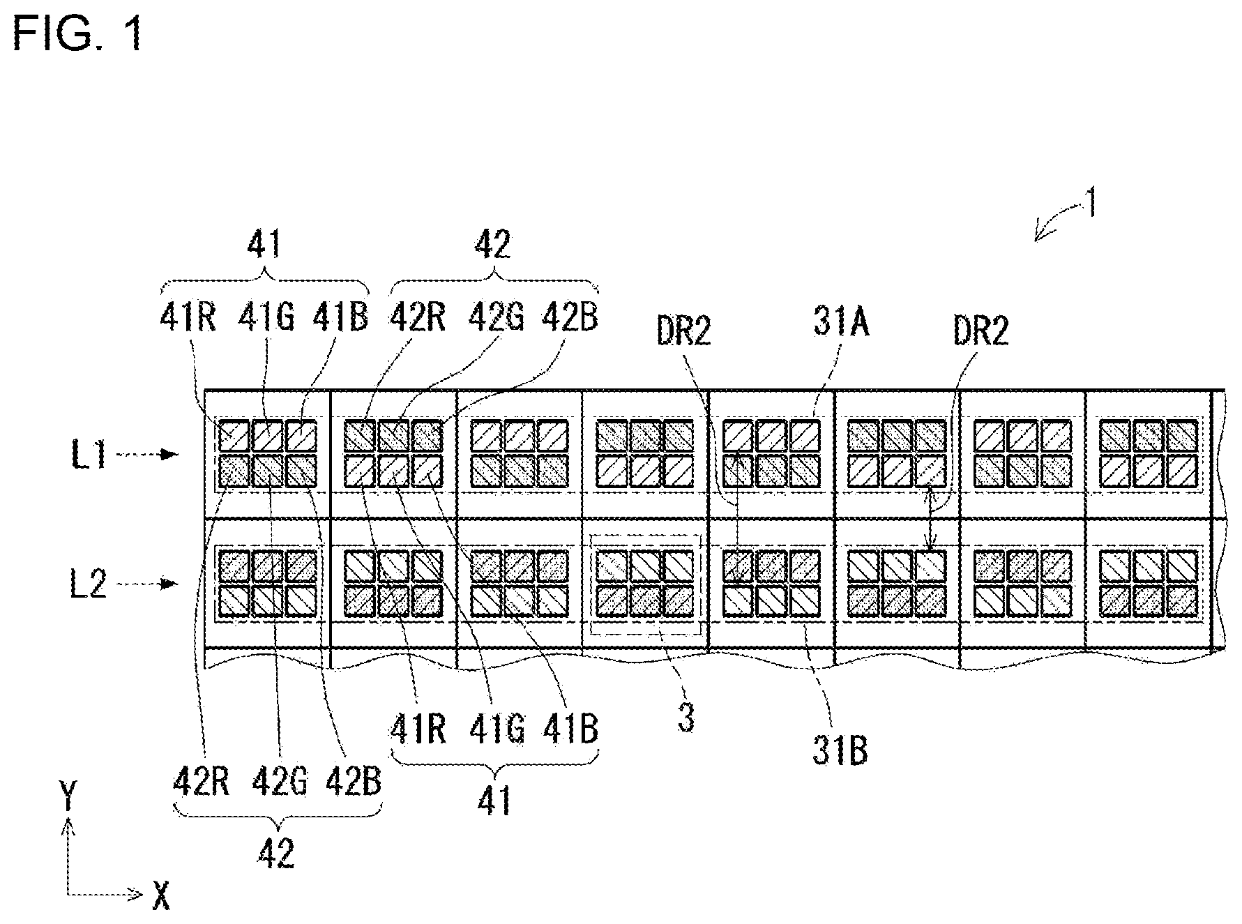 Patent US12315858 Figure 1 – Display device